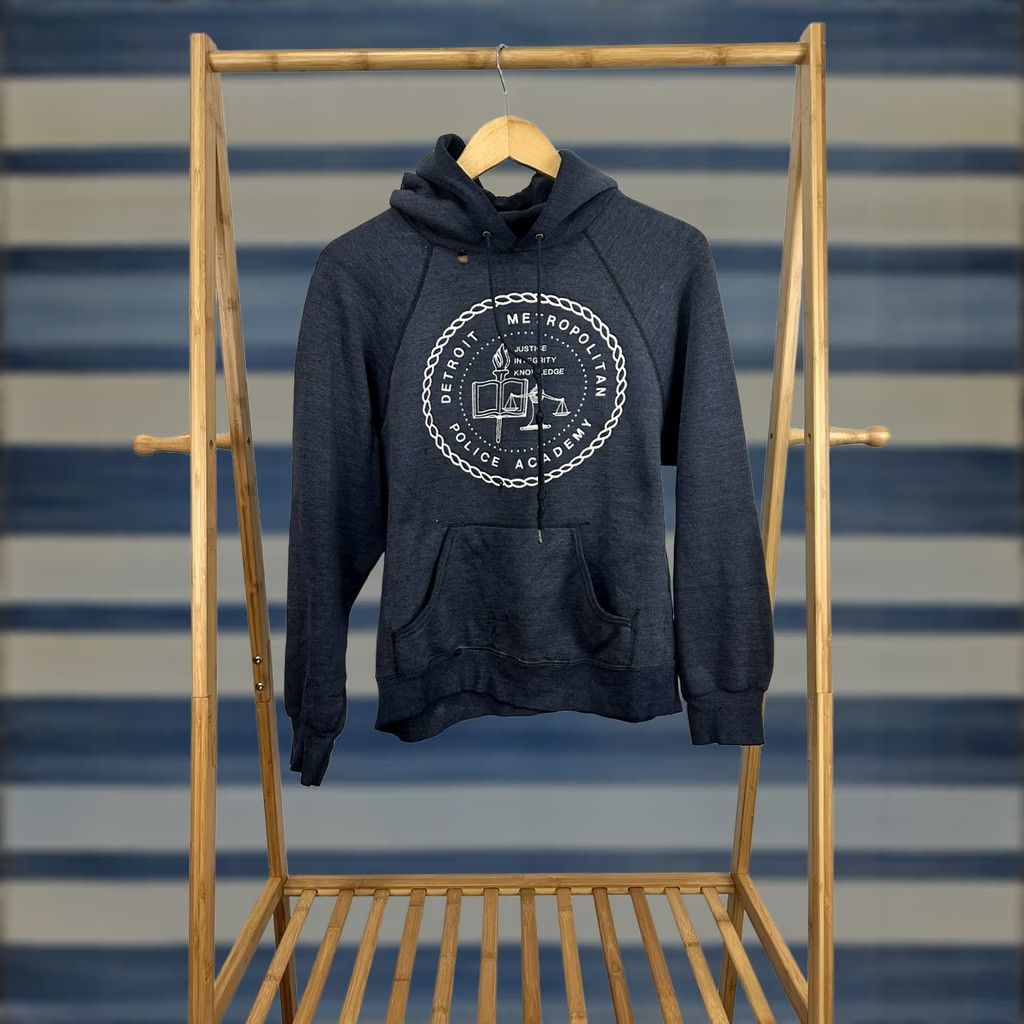 Vintage VTG 80s Detroit Metropolitan Police Academy Crest Sun Faded Raglan Thin Hoodie L Shirts? Size US L / EU 52-54 / 3 - 1 Thumbnail