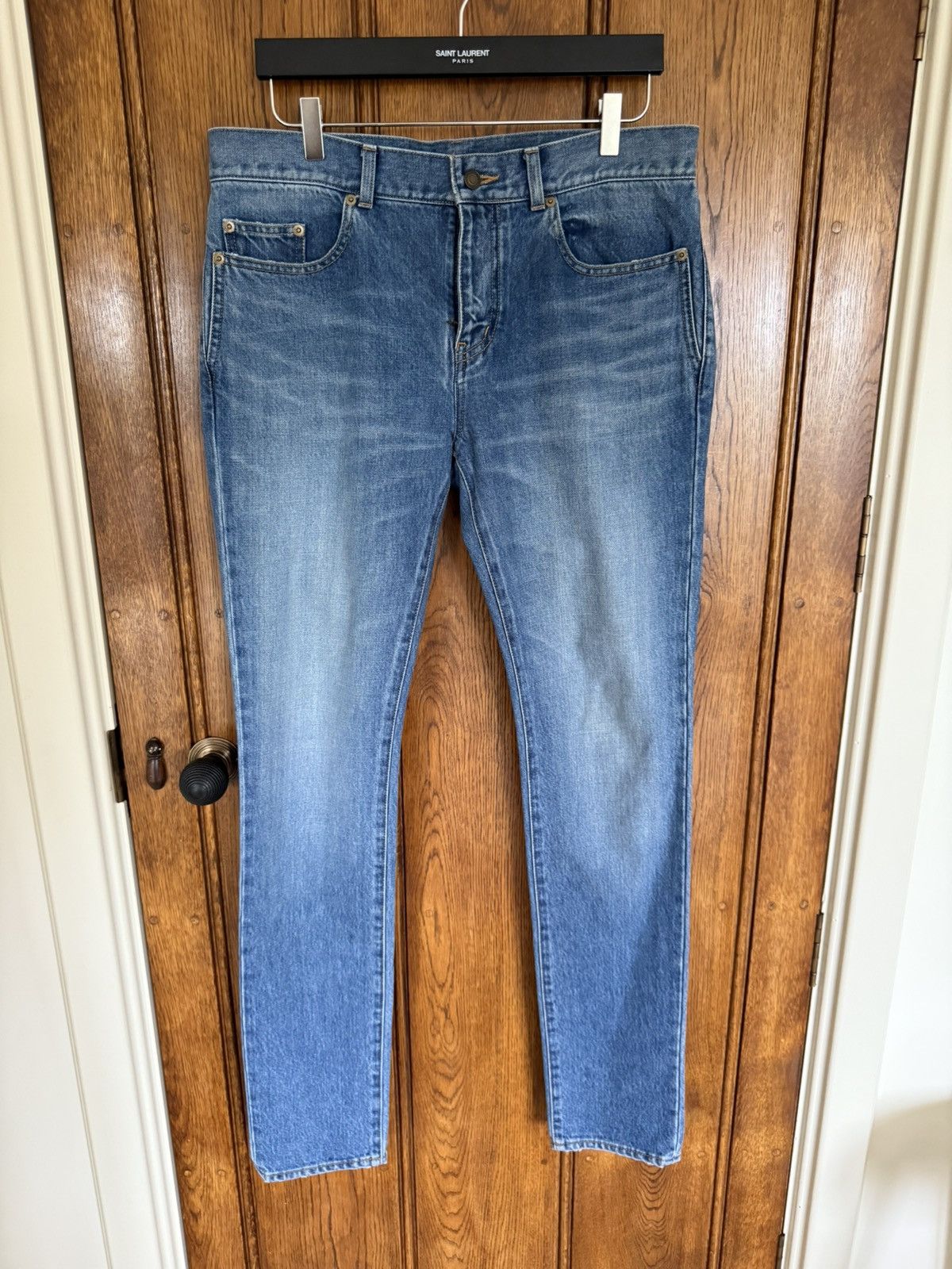 Saint Laurent Paris SS18 Saint Laurent logo script denim jeans 31 grail D02 Size US 31 - 1 Thumbnail