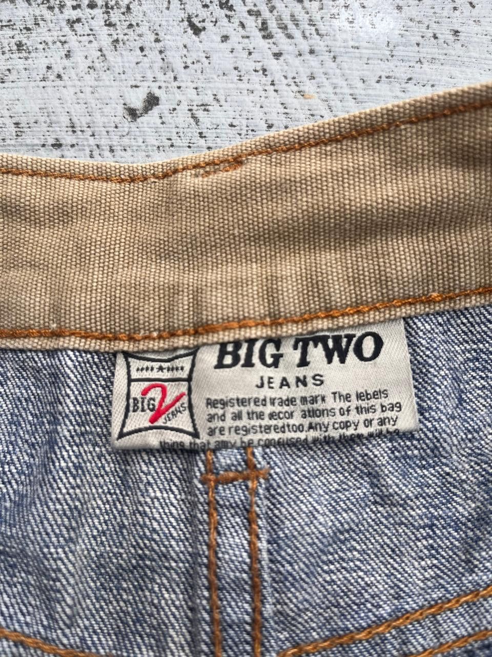 Japanese Brand Big Two Jeans Embroidered Cross Denim Shorts Jorts Y2K Size US 31 - 4 Thumbnail
