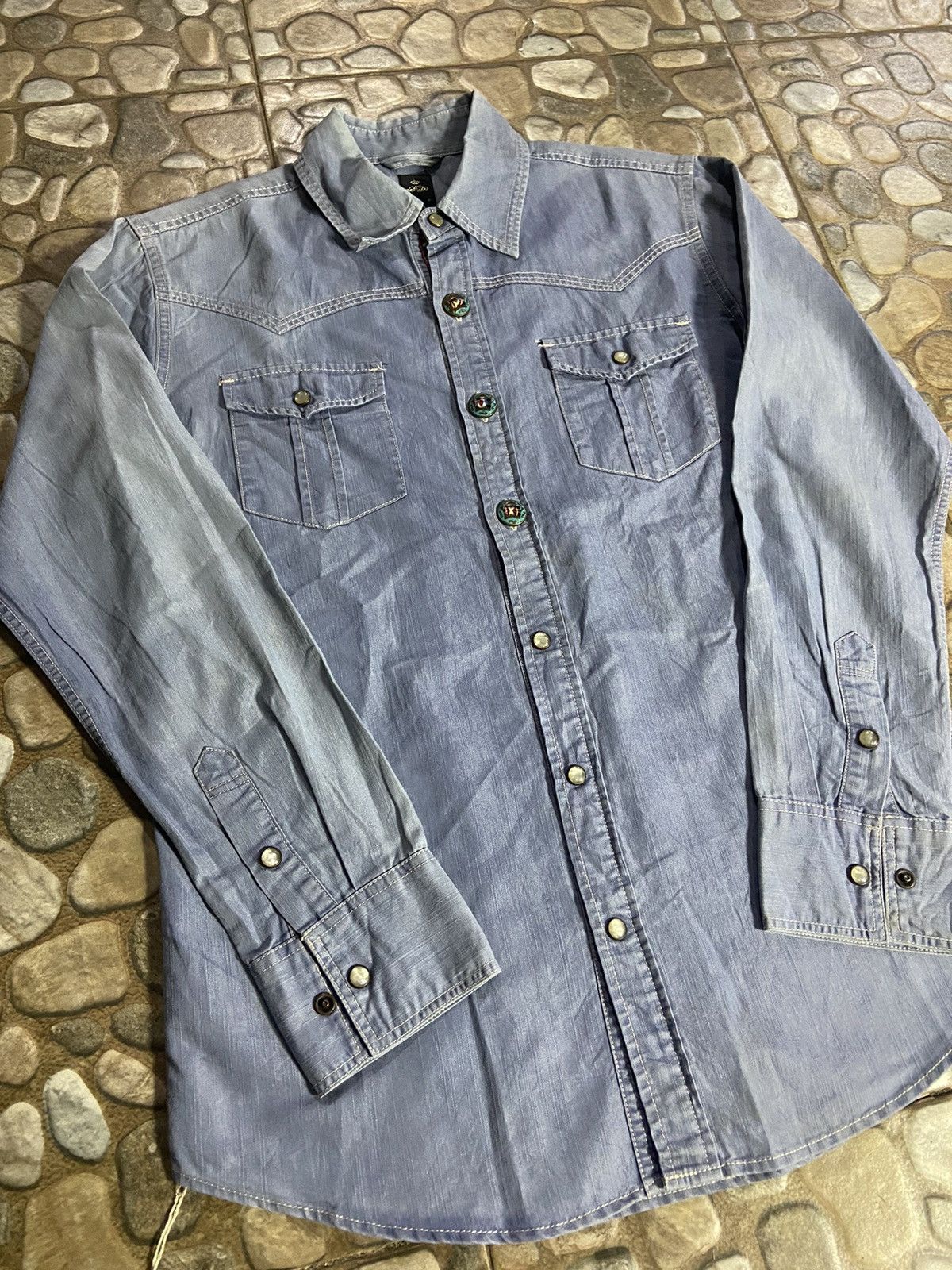 Japanese Brand × Vintage × semanticdesign VTG semantic design denim shirt Size US M / EU 48-50 / 2 - 2 Thumbnail