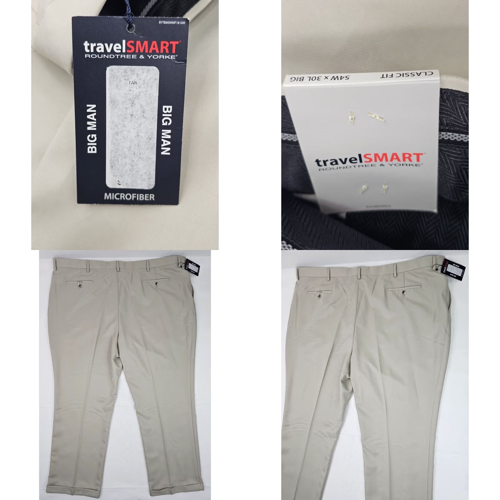 Roundtree & Yorke VINTAGE Roundtree & Yorke Pleated Classic Fit Microfiber Pants? Size US 38 / EU 54 - 8 Thumbnail