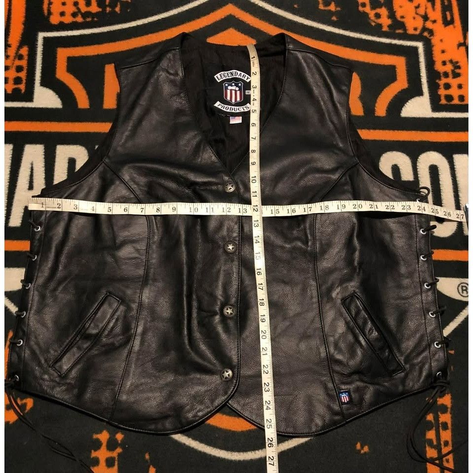 Legendary Goods VTG Leather Vest Large, Satin Lining, Motorcycle Riding St Size US L / EU 52-54 / 3 - 5 Thumbnail