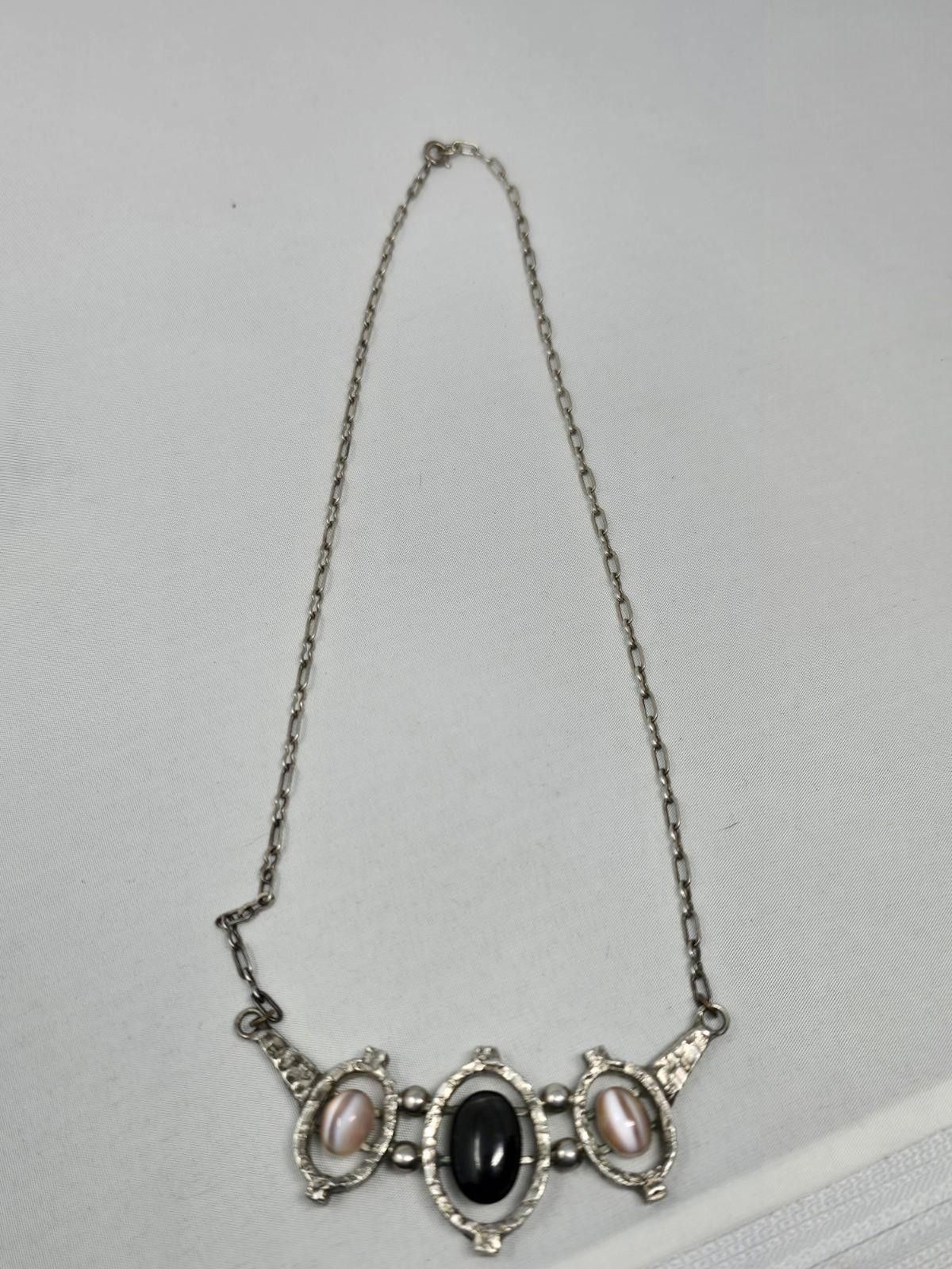 Quartersnacks Antique Art Deco Sterling Necklace-Quartz/Amethyst Cabochons Size ONE SIZE - 7 Thumbnail