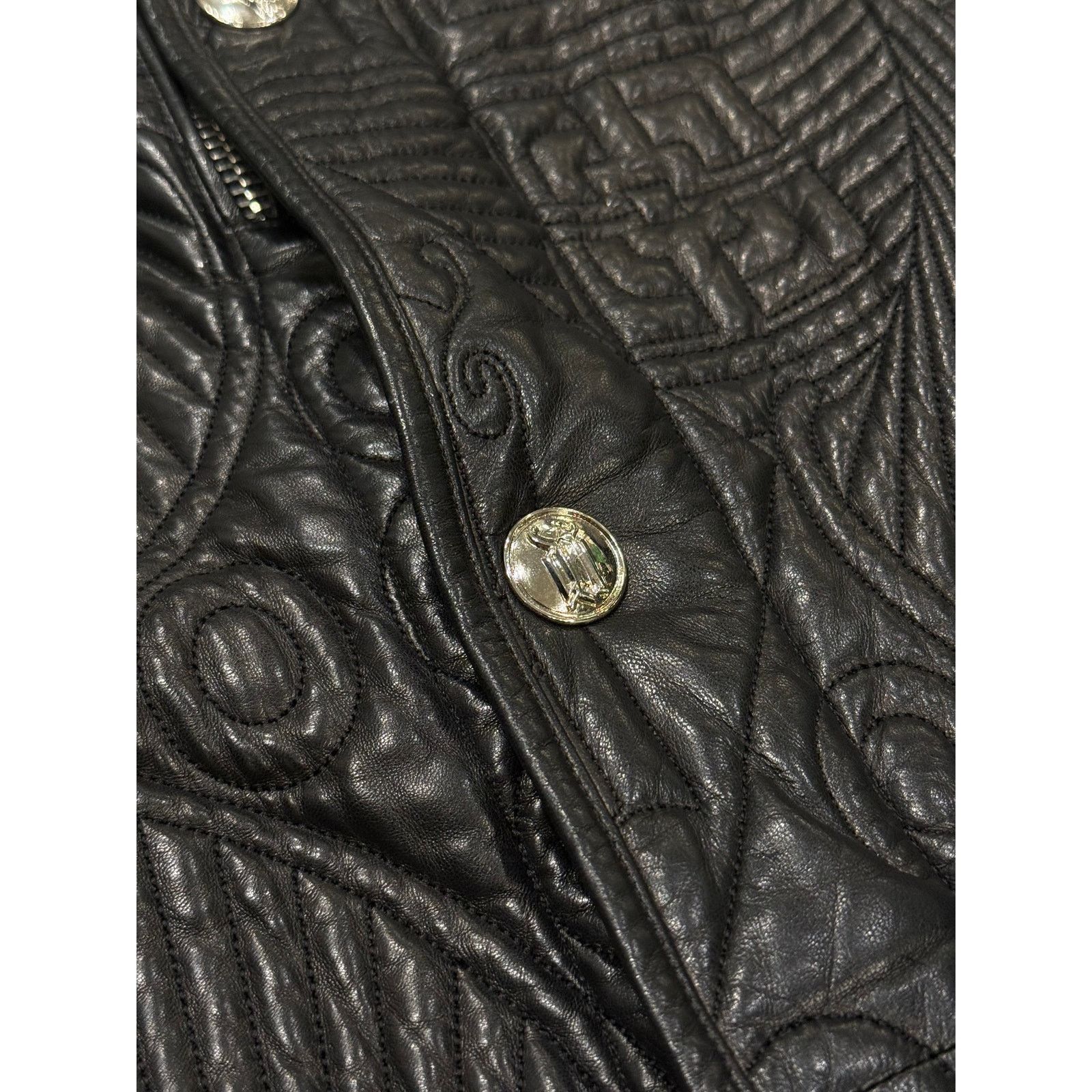 Versace A/W1990 Gianni Versace embossed leather coat Size US L / EU 52-54 / 3 - 5 Thumbnail