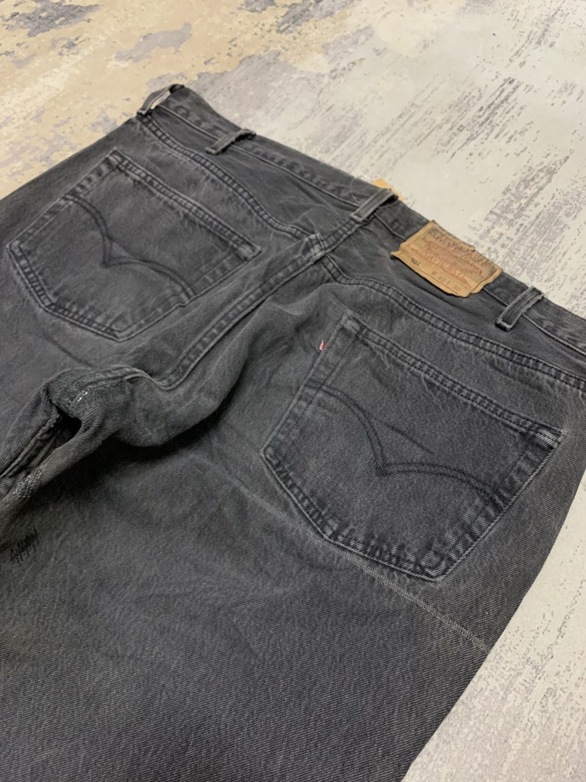 Levi's Size 30x35 Vintage 90s Levis 501 Faded Black USA Size US 39 - 10 Thumbnail
