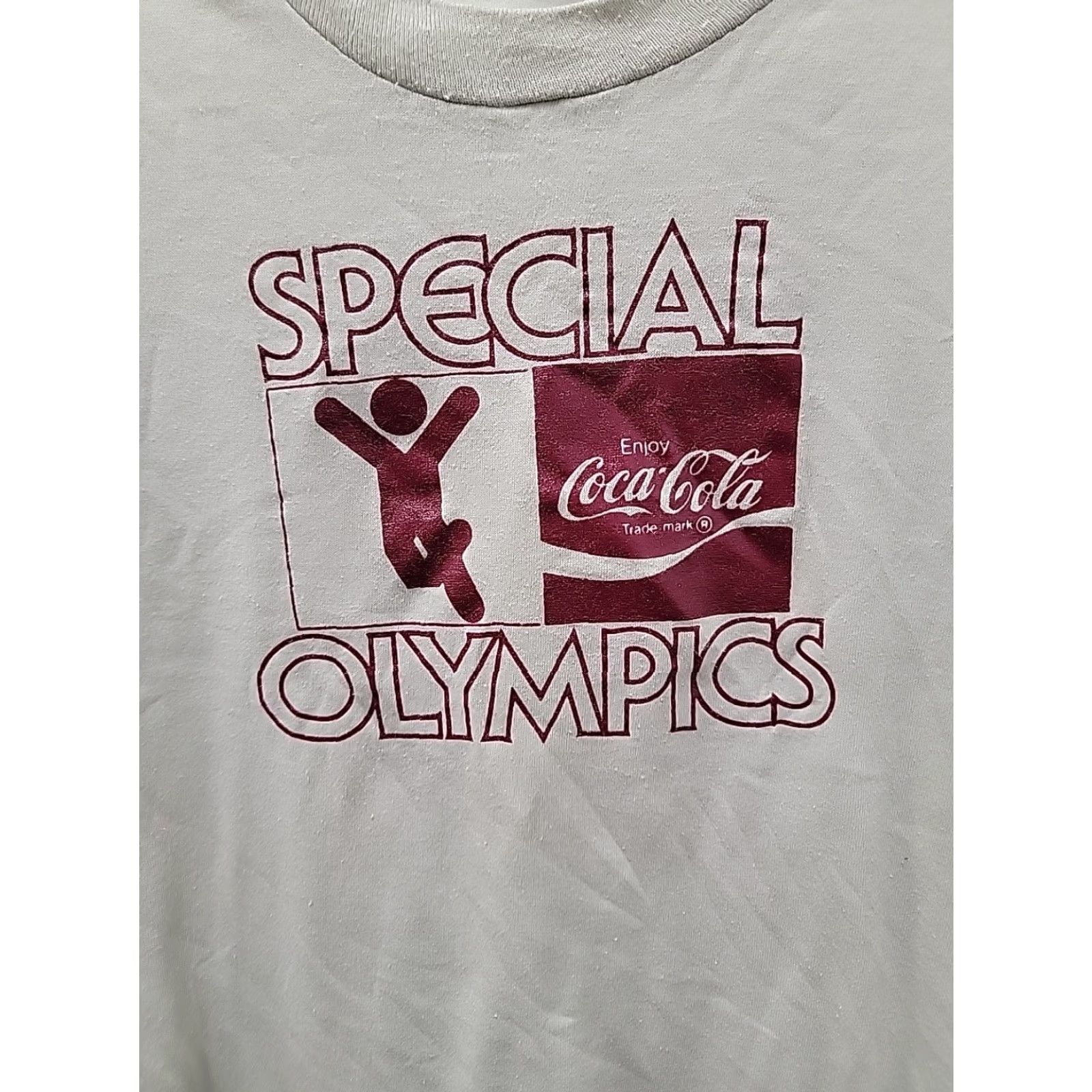 Vintage VINTAGE Screen Stars T-Shirt Men Short Sleeve Crew Neck Gray Size L Coca-Cola Special Olympics Stitch Shirt Boys Womens Size US L / EU 52-54 / 3 - 2 Thumbnail
