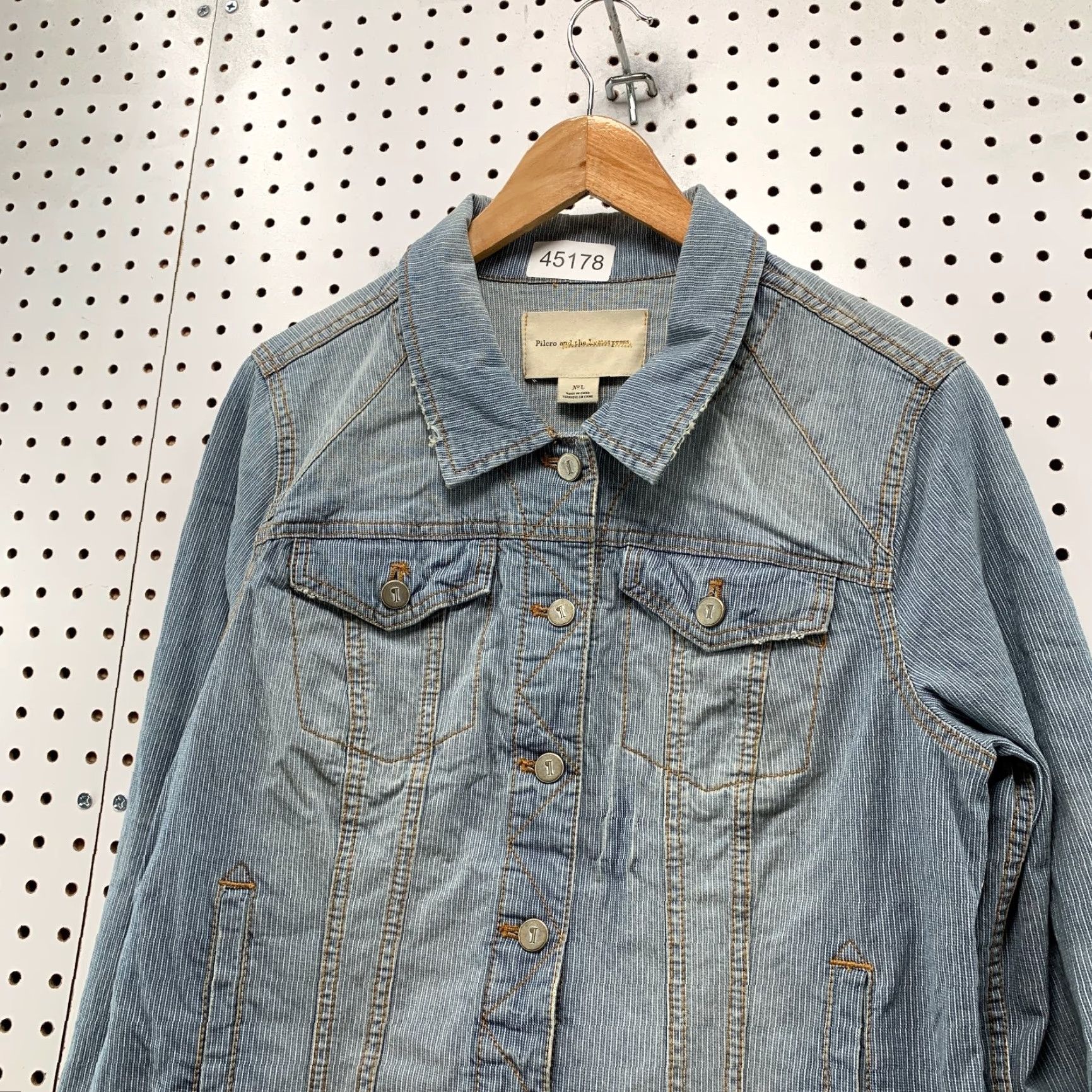Vintage Pilcro Denim Jacket Womens Medium Blue Light Wash - Jacket - Pilcro - Denim - Blue - Casual - Women - M Size M / US 6-8 / IT 42-44 - 7 Thumbnail