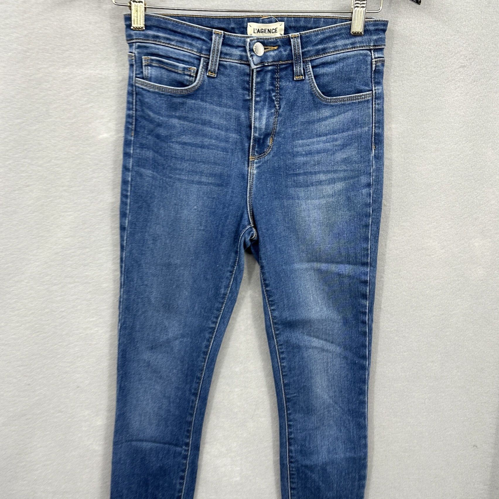 L'AGENCE L'AGENCE Jeans Womens 25 High-Rise Straight Leg Denim Blue Minimalist USA Size 42" / US 20 - 4 Thumbnail
