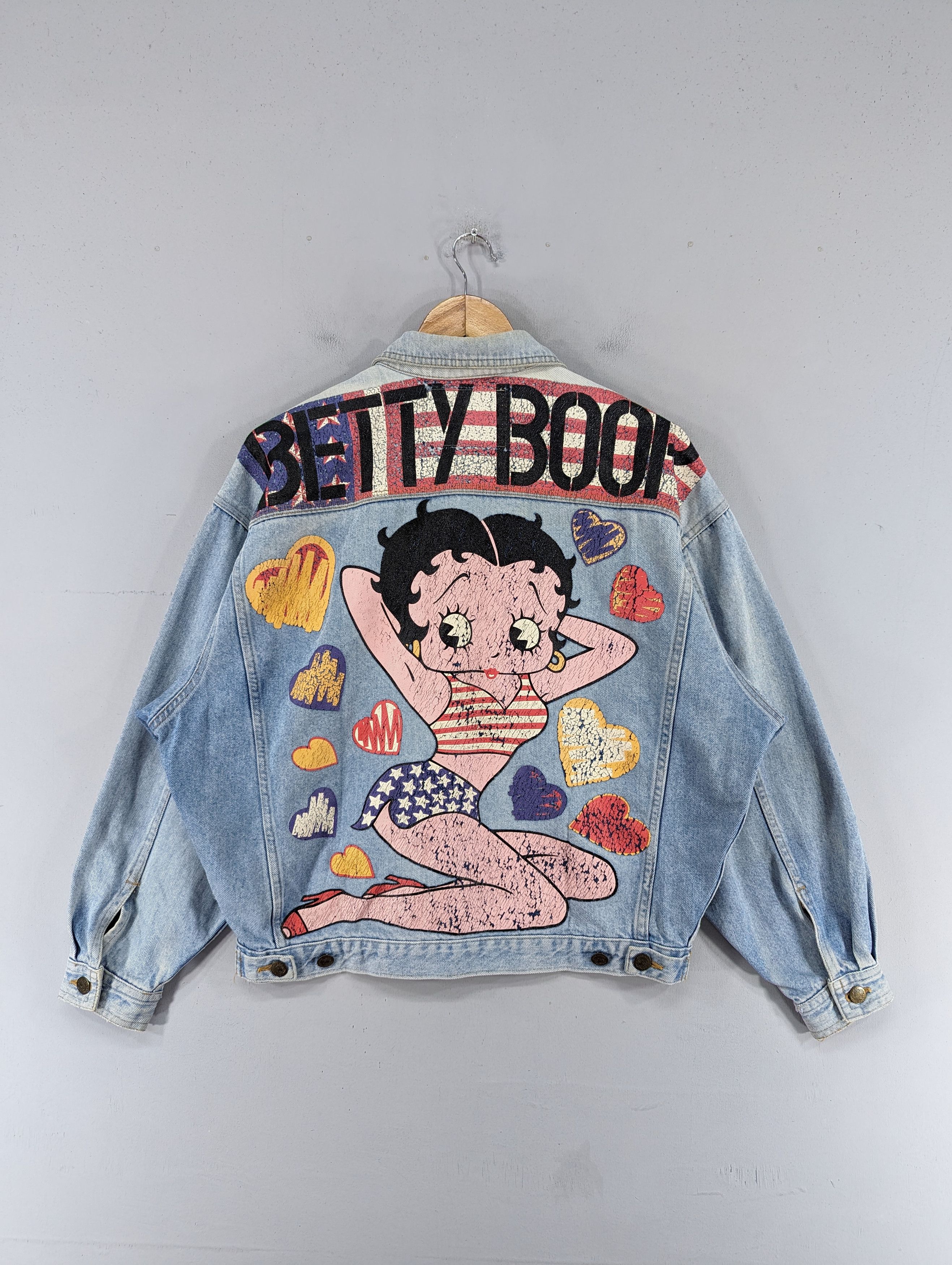 Disney Vintage 90s Betty Boop Boxy Denim Jacket Size US L / EU 52-54 / 3 - 1 Thumbnail