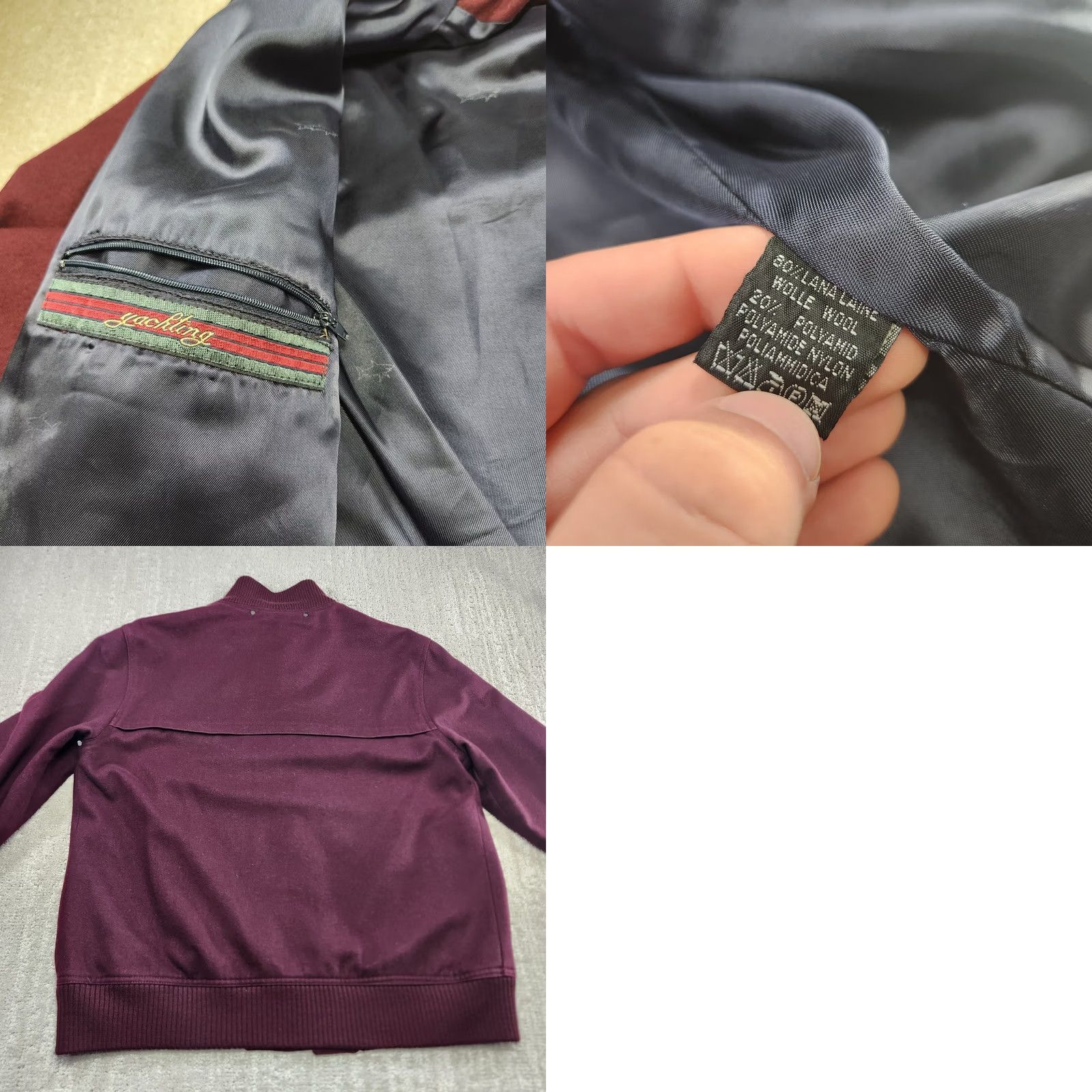 Paul & Shark Paul & Shark Yachting Wool Bomber Jacket Men M Italy Maroon Red Logo Bomber Jacket Collared Wool Zip Regular Fall Winter Spring Mens Italy Size US M / EU 48-50 / 2 - 8 Thumbnail