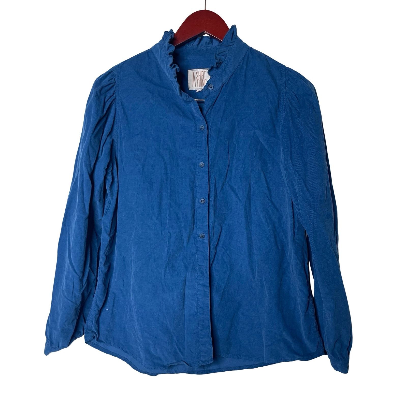 A Shirt Thing Baby Corduroy Peggy Shirt in Blue sz P XS