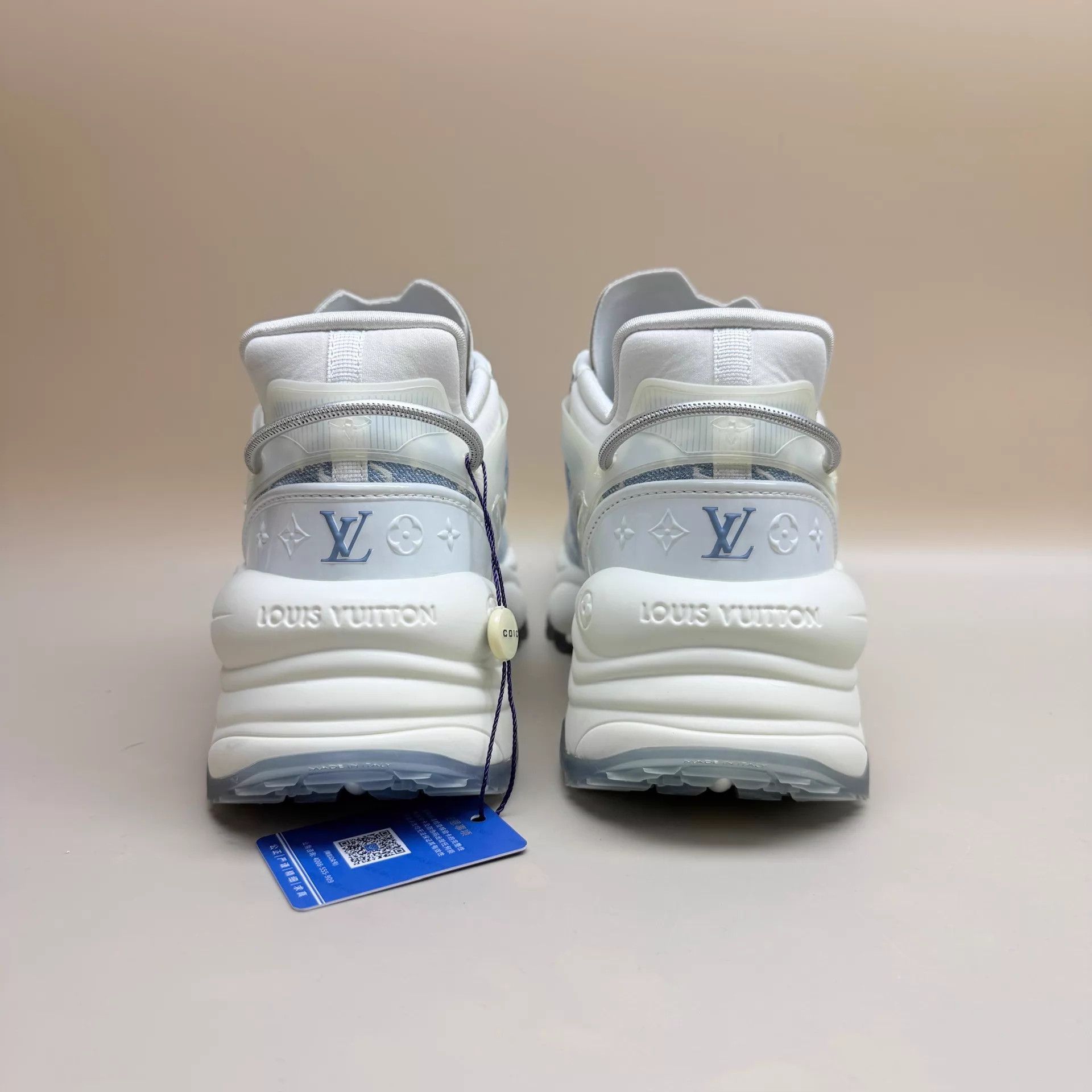 Louis Vuitton LV Run55 White Blue Starry Print Sneaker 38 99 New Size US 7.5 / IT 37.5 - 3 Thumbnail