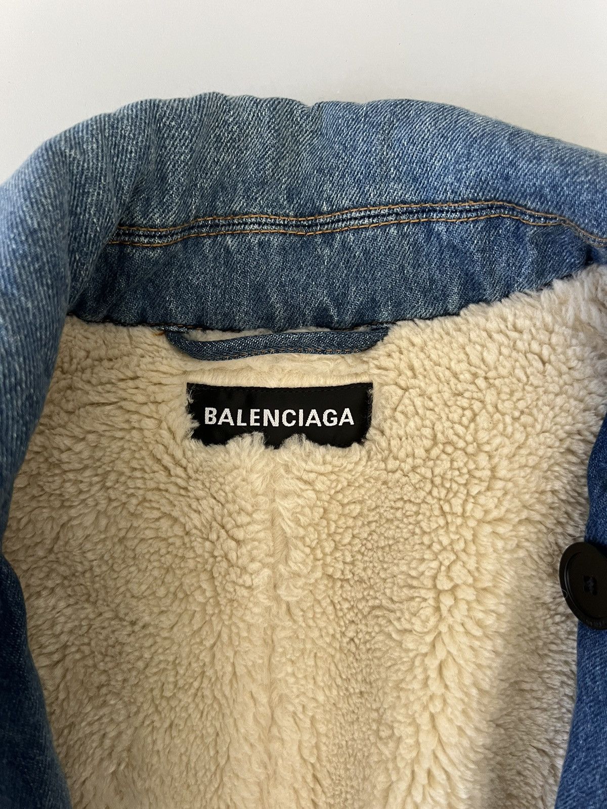 Balenciaga Balenciaga Denim Shearling Coat Size US XL / EU 56 / 4 - 10 Thumbnail