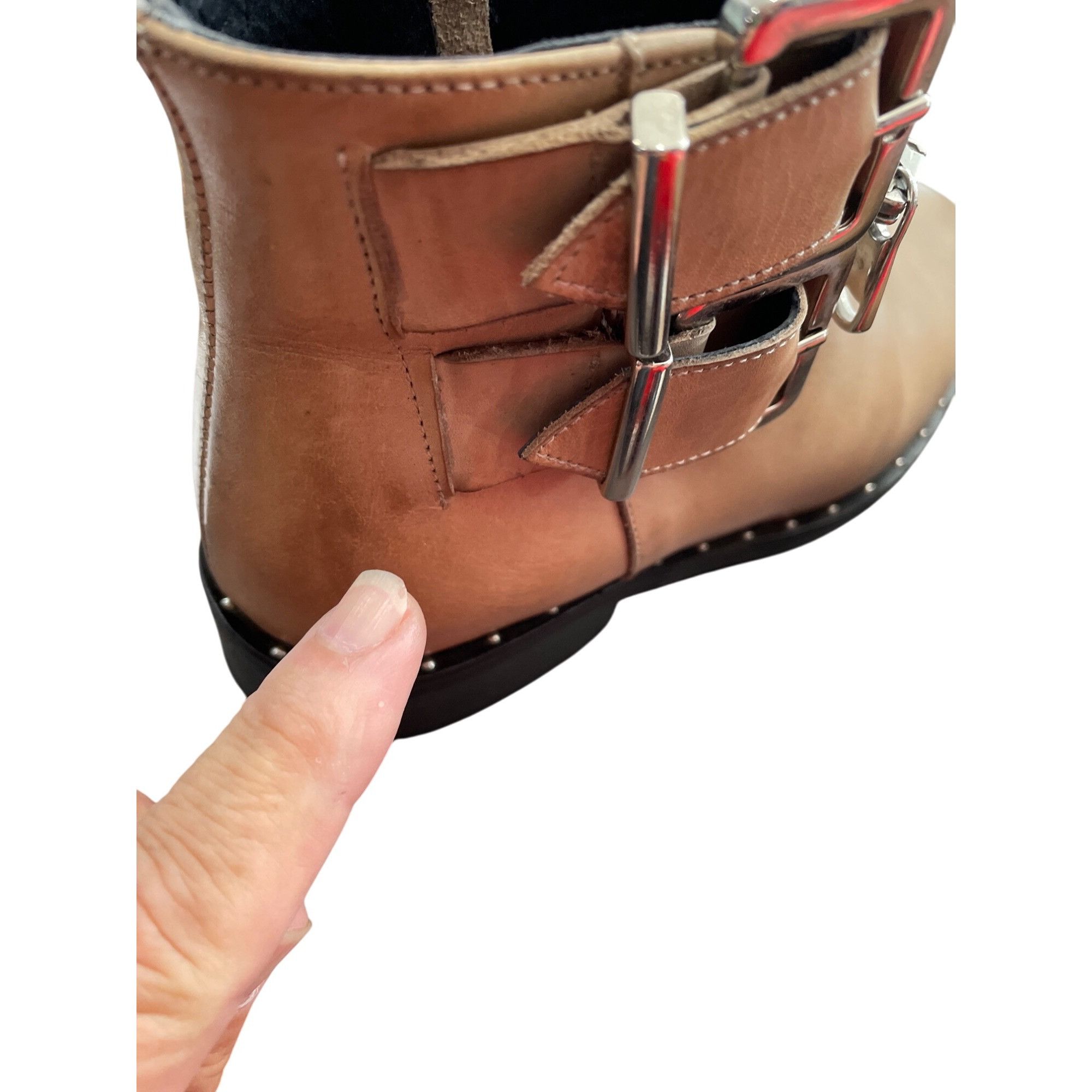 Other Charles David Chief womans Taupe Leather Studded Ankle Boots Size US 8.5 / IT 38.5 - 16 Thumbnail