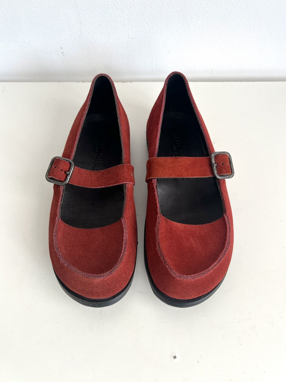 Ann Demeulemeester 🇺🇸Cliff Dweller x Cydwoq Mary Jane Red Suede Shoes Size US 7 / IT 37 - 5 Thumbnail