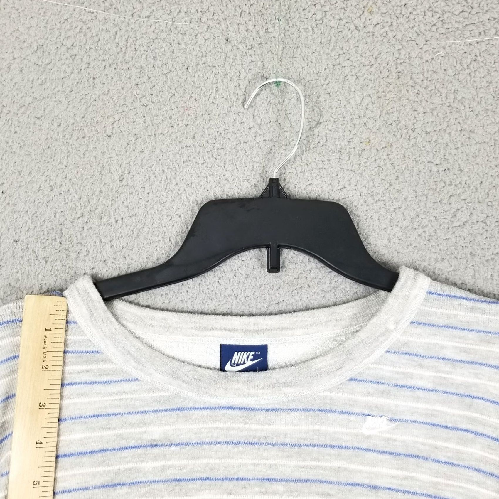 Nike Nike Sweater Shirt Woman L Striped Raglan Zip Crew Neck Lightweight Knit Cotton Blend Full Zip Pockets Logo 2020s (Nike PR) Mens Womens Girls Size L / US 10 / IT 46 - 4 Thumbnail