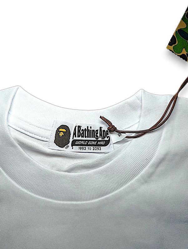 Bape White BAPE Rhinestone College T-Shirt | Size S Size US S / EU 44-46 / 1 - 6 Thumbnail