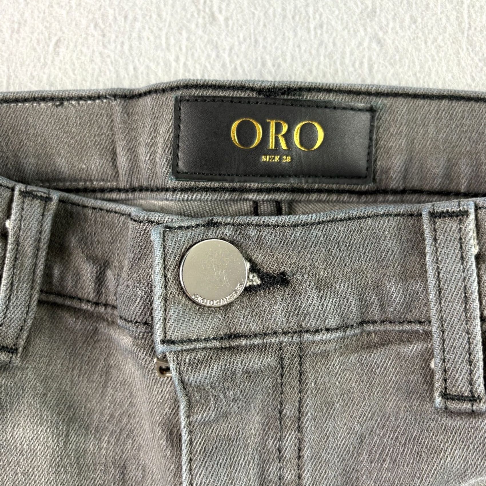 Denime Oro Jeans Mens Slim Gray Distressed Stretch Den​im 28 Regular Inseam 27 Grunge Skinny Style Type: Jeans Mens Size US 28 / EU 44 - 4 Thumbnail