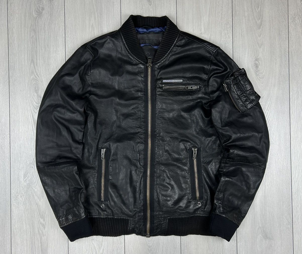 Superdry SuperDry Leather Bomber jacket size XL Size US XL / EU 56 / 4 - 1 Thumbnail