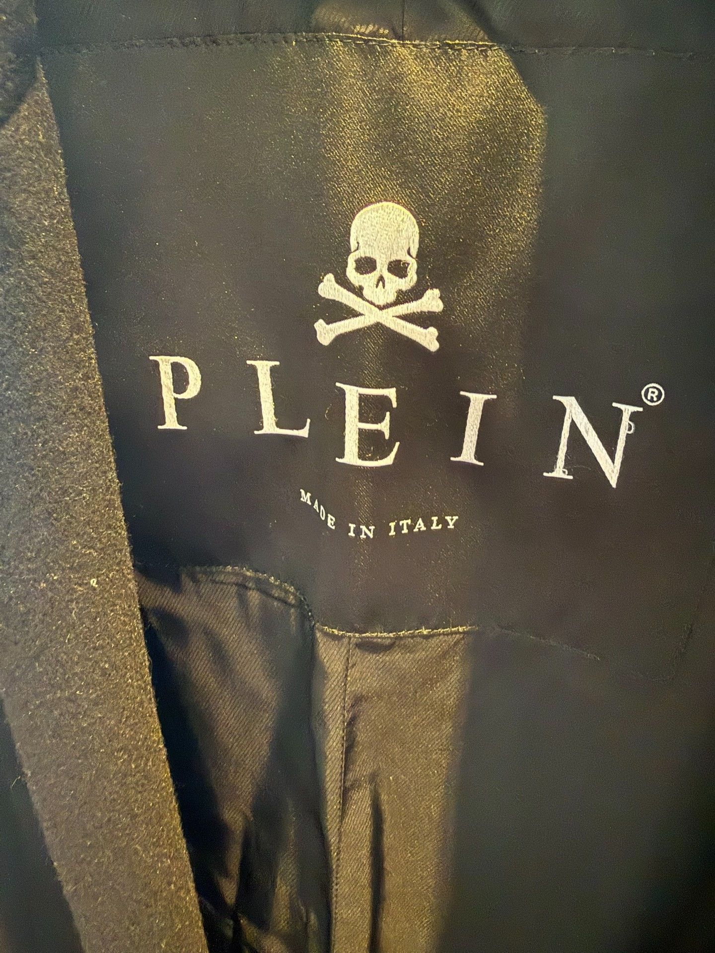 Philipp Plein Philipp Plein Black Wool Coat with Zipper Size US S / EU 44-46 / 1 - 3 Thumbnail