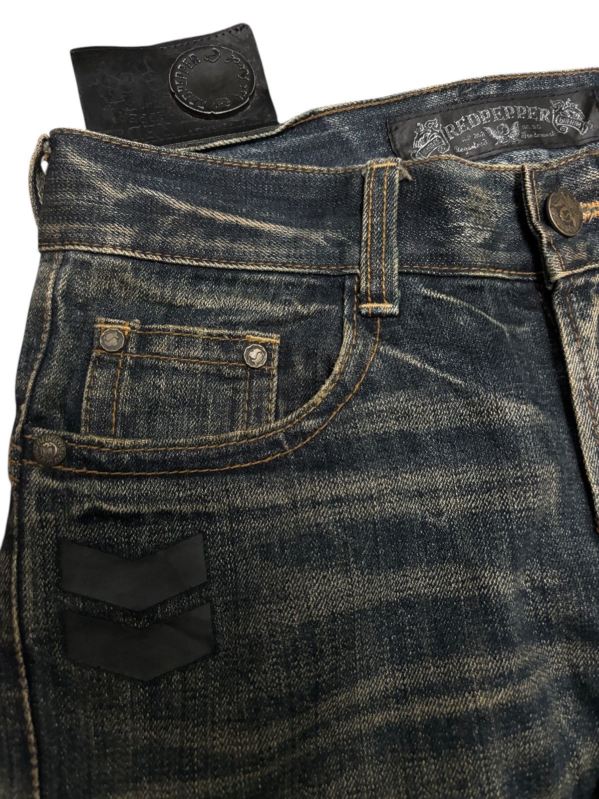 Japanese Brand Y2K Red Pepper Flare Denim Jeans Size US 32 / EU 48 - 6 Thumbnail