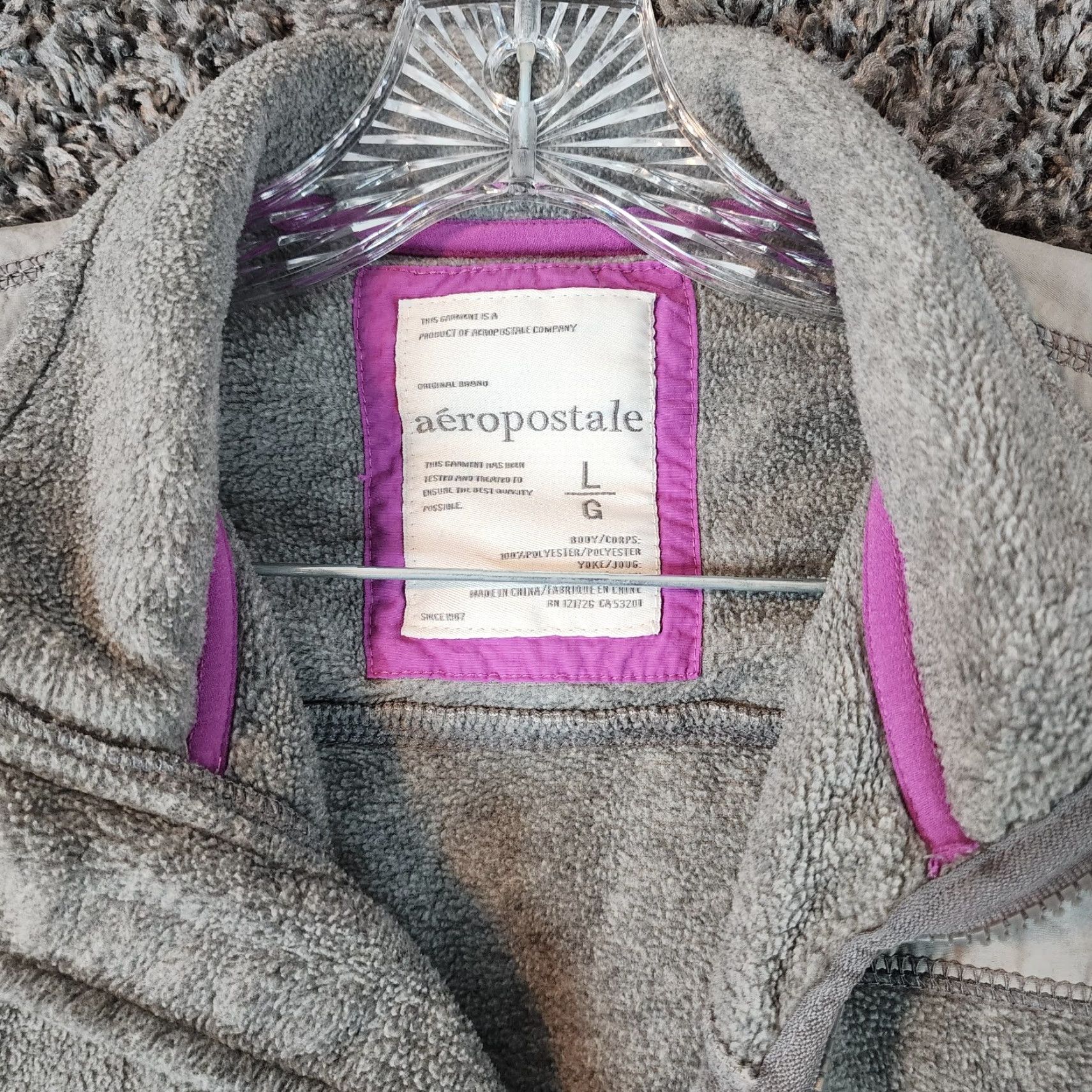 Vintage Aeropostale Jacket Womens Size L Gray Polyester Full Zip Size L / US 10 / IT 46 - 3 Thumbnail