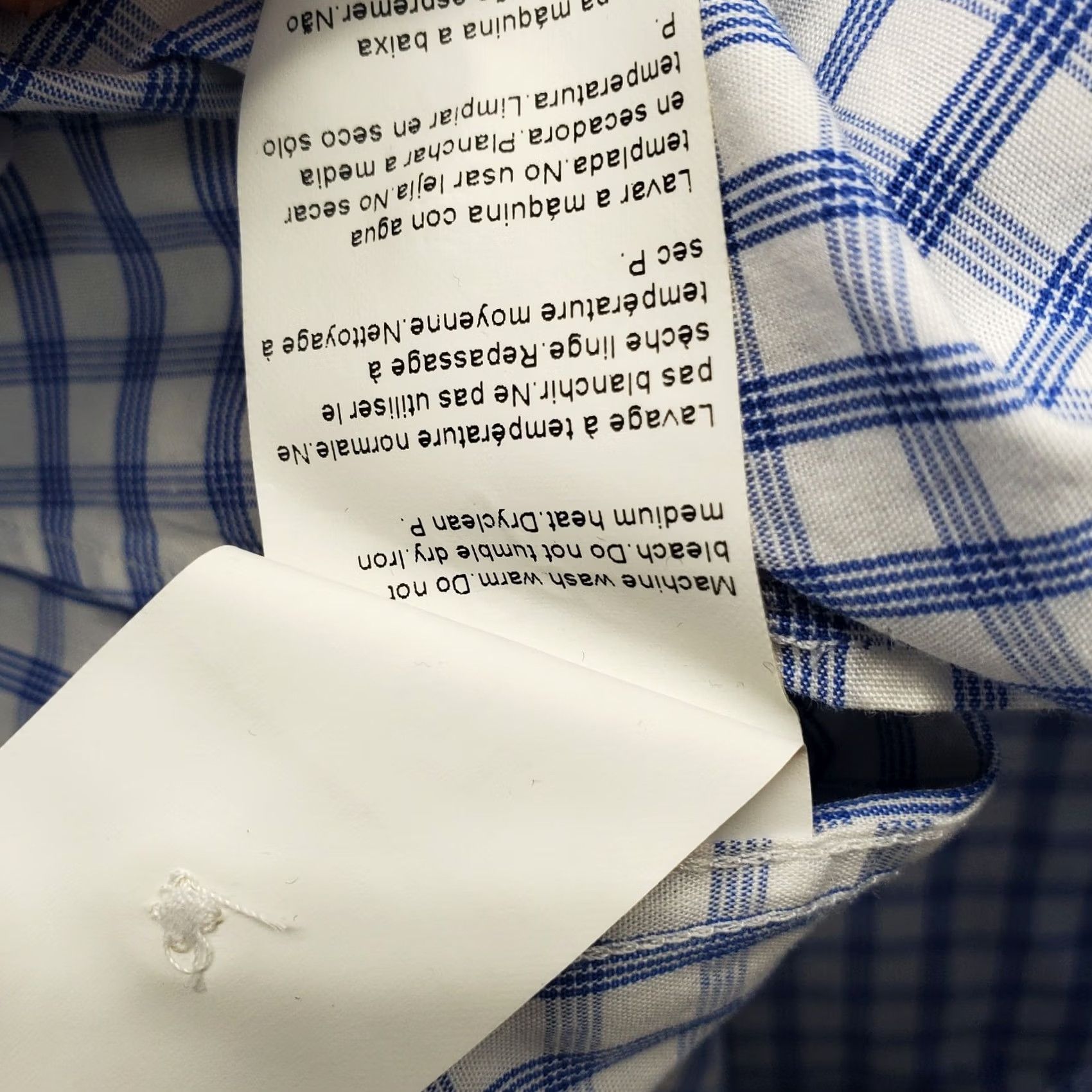 Hugo Boss Hugo Boss Dress Shirt Mens 17 Multi Check Non-Iron Long Sleeve Formal Business Size 46R - 6 Thumbnail