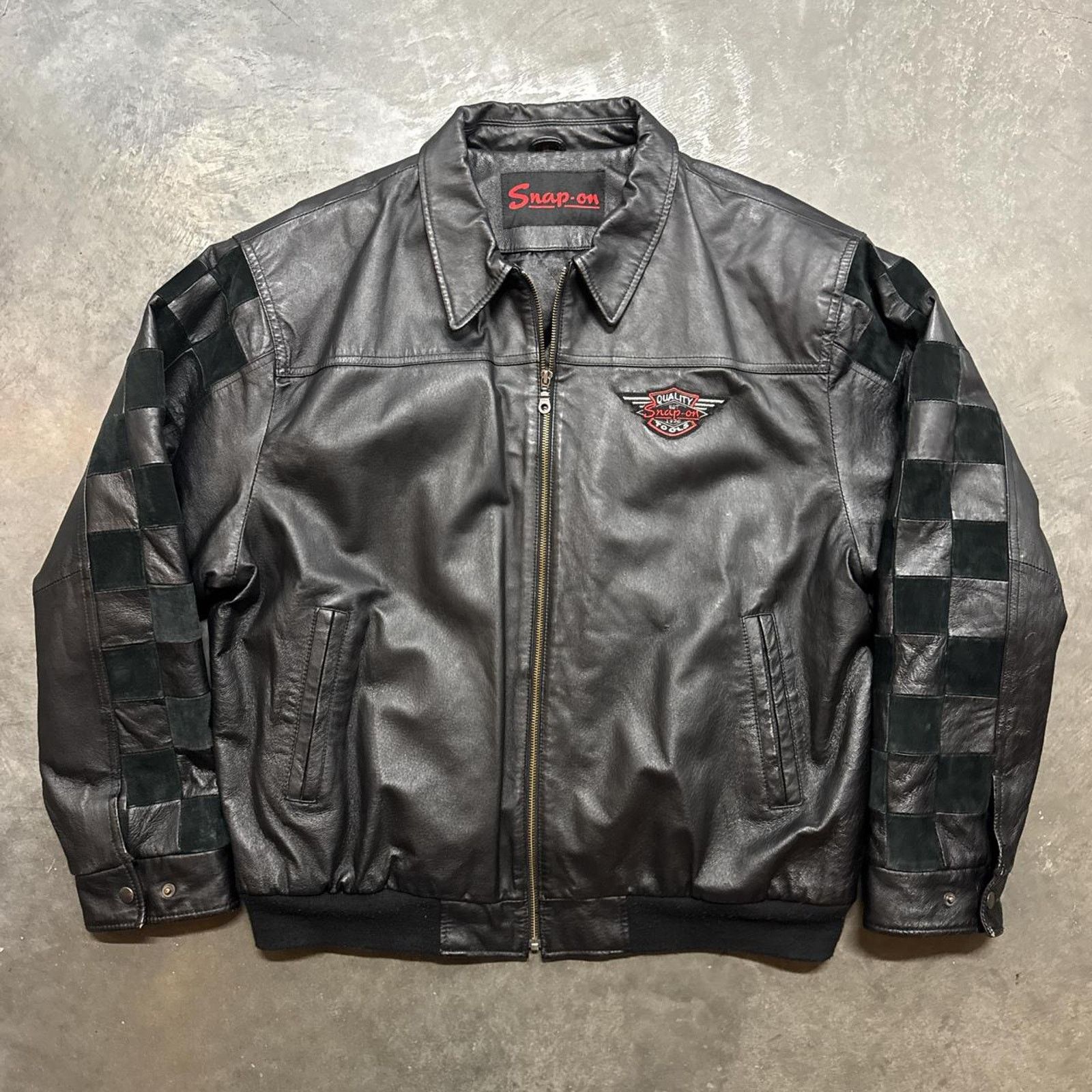 Vintage Vintage 90s Snap On Tools Racing Leather Jacket Size US XL / EU 56 / 4 - 3 Thumbnail