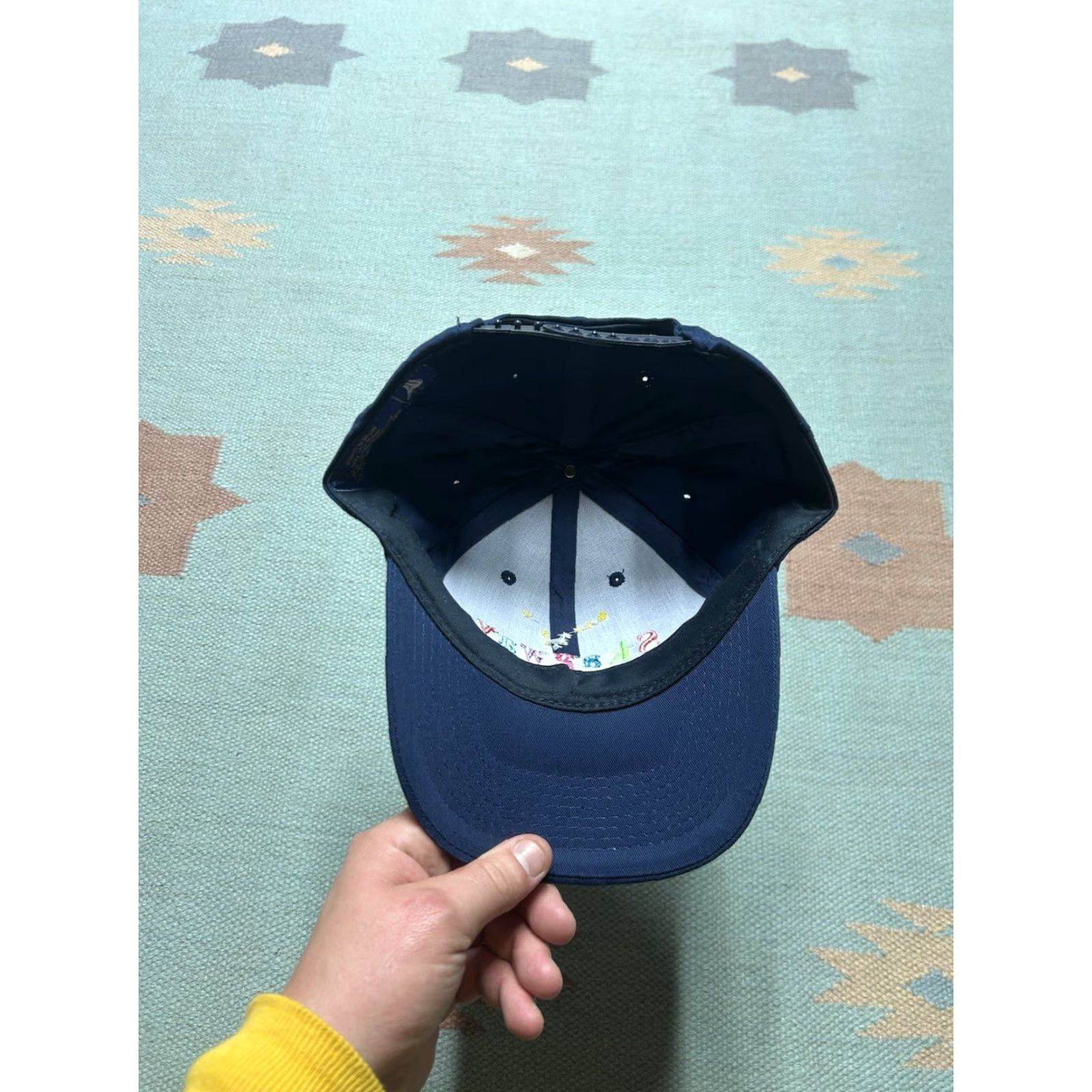 Rainbow VINTAGE Rainbow SnapBack Hat Cap Skagway Alaska Flag Big Dipper Stars Navy Blue Rainbow Men Adjustable Cap Size ONE SIZE - 5 Thumbnail