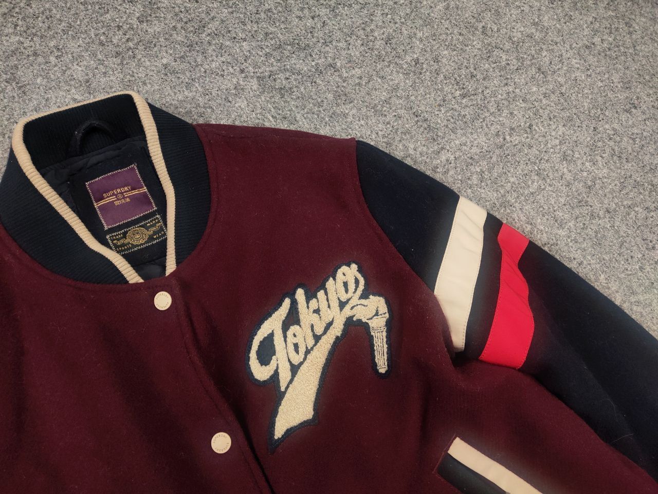 Japanese Brand Superdry Vintage Japan Varsity letterman bomber Wool Jacket Size M / US 6-8 / IT 42-44 - 9 Thumbnail