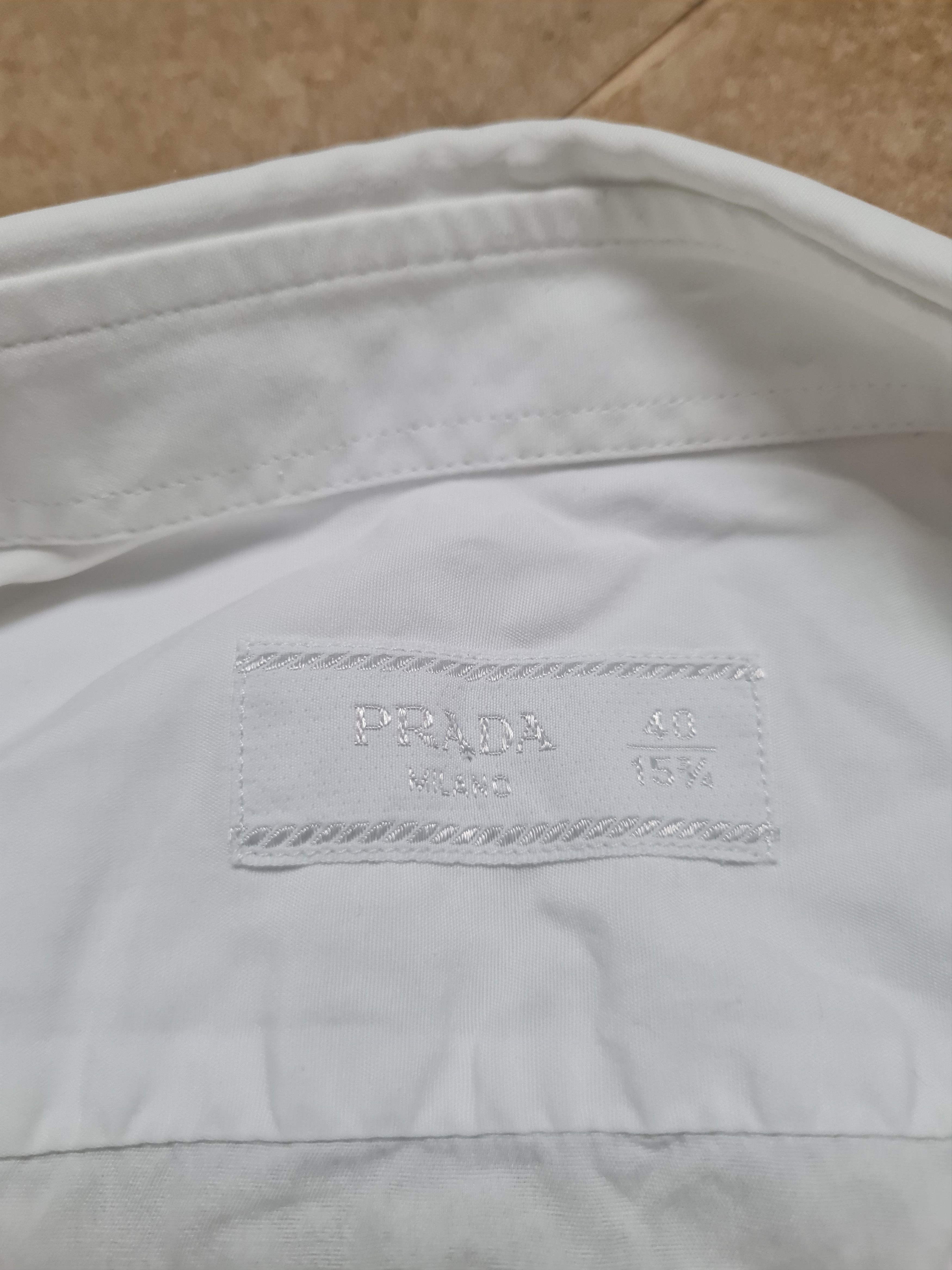 Prada PRADA Milano Men's White Long Sleeve Dress Shirt Italy Size US S / EU 44-46 / 1 - 12 Thumbnail