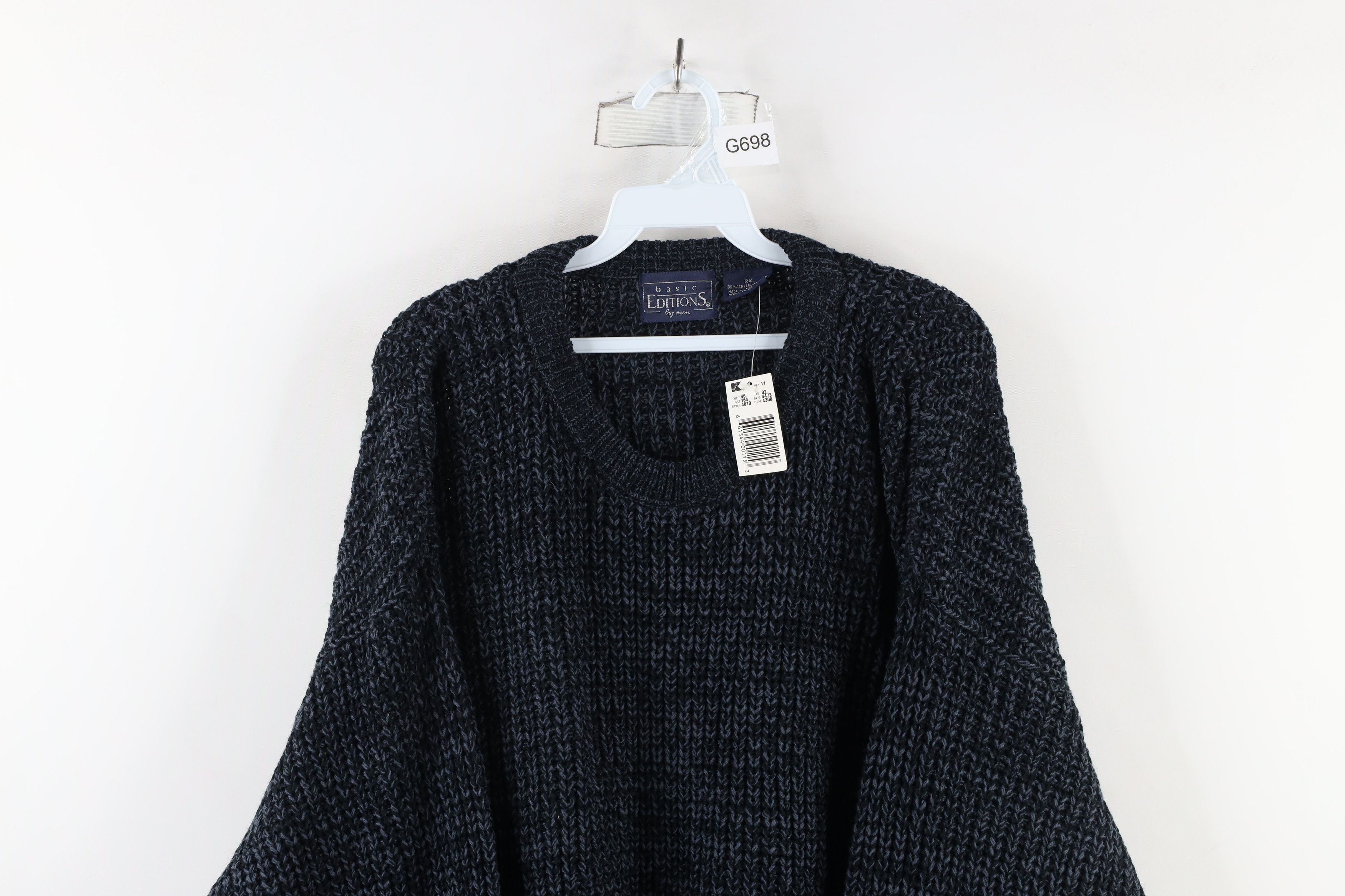 Vintage Deadstock Vintage 90s Streetwear Ribbed Knit Sweater Blue Size US XXL / EU 58 / 5 - 2 Thumbnail