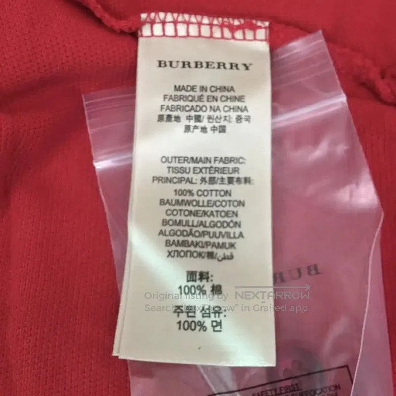 Burberry Burberry Red Cotton Men's Polo Shirt. Size US L / EU 52-54 / 3 - 8 Thumbnail