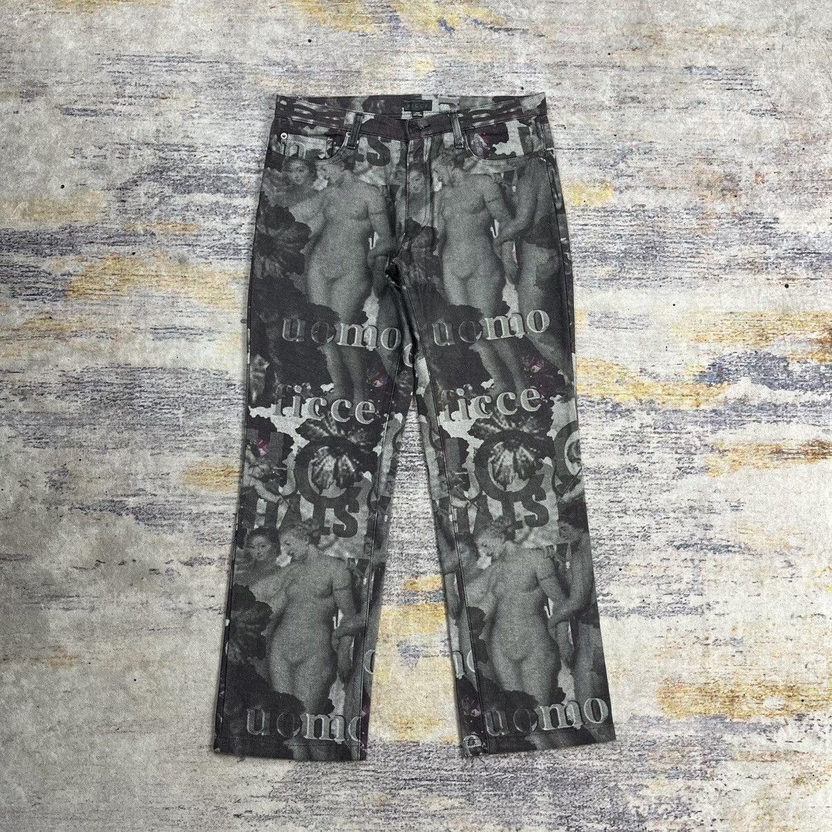Yoshiyuki Konishi Archive 90s Ficce uomo nude print denim pants Size US 32 / EU 48 - 1 Thumbnail