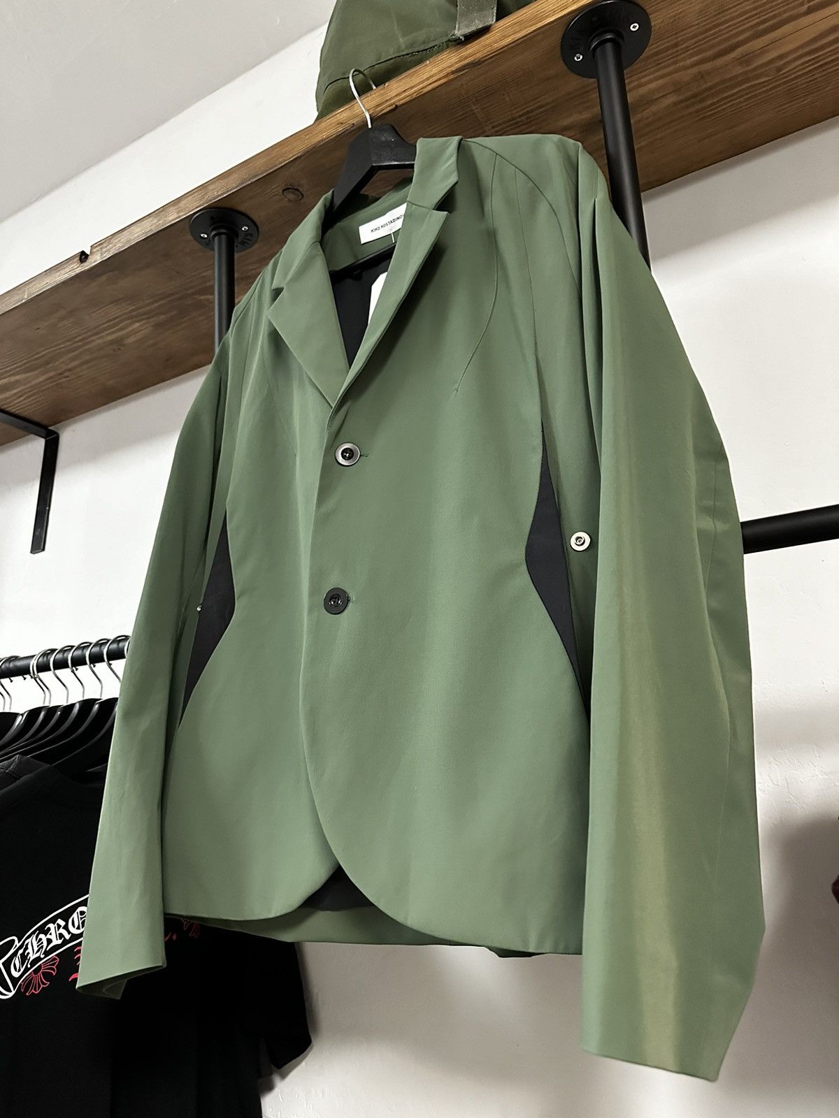 Kiko Kostadinov Kiko Kostadinov Green Harkman Darted Shoulder Blazer Size US L / EU 52-54 / 3 - 3 Thumbnail