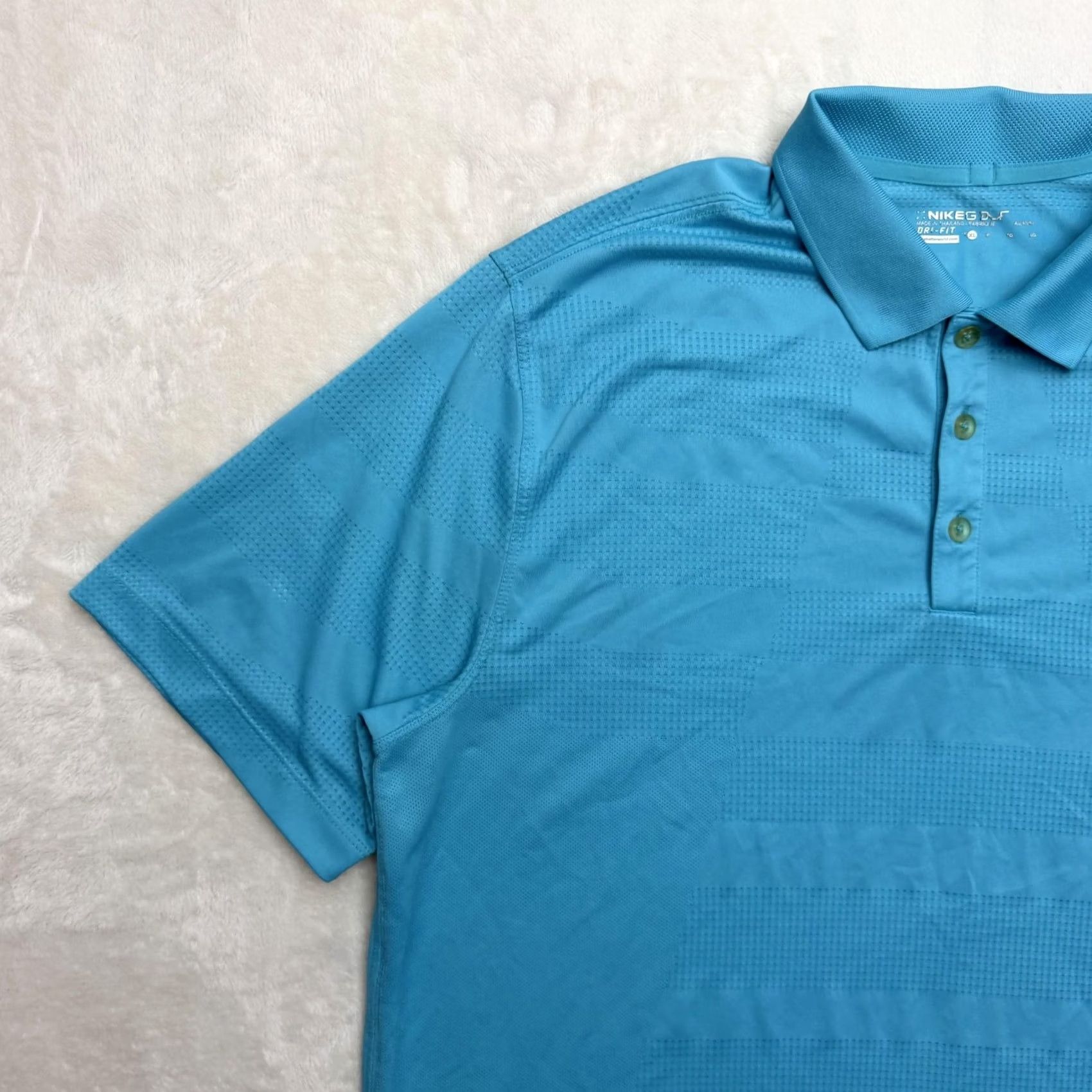 Nike Nike Dri-FIT Polo Shirt Mens XL Blue Textured Stripe Golf Performance Shirt Size US XL / EU 56 / 4 - 6 Thumbnail