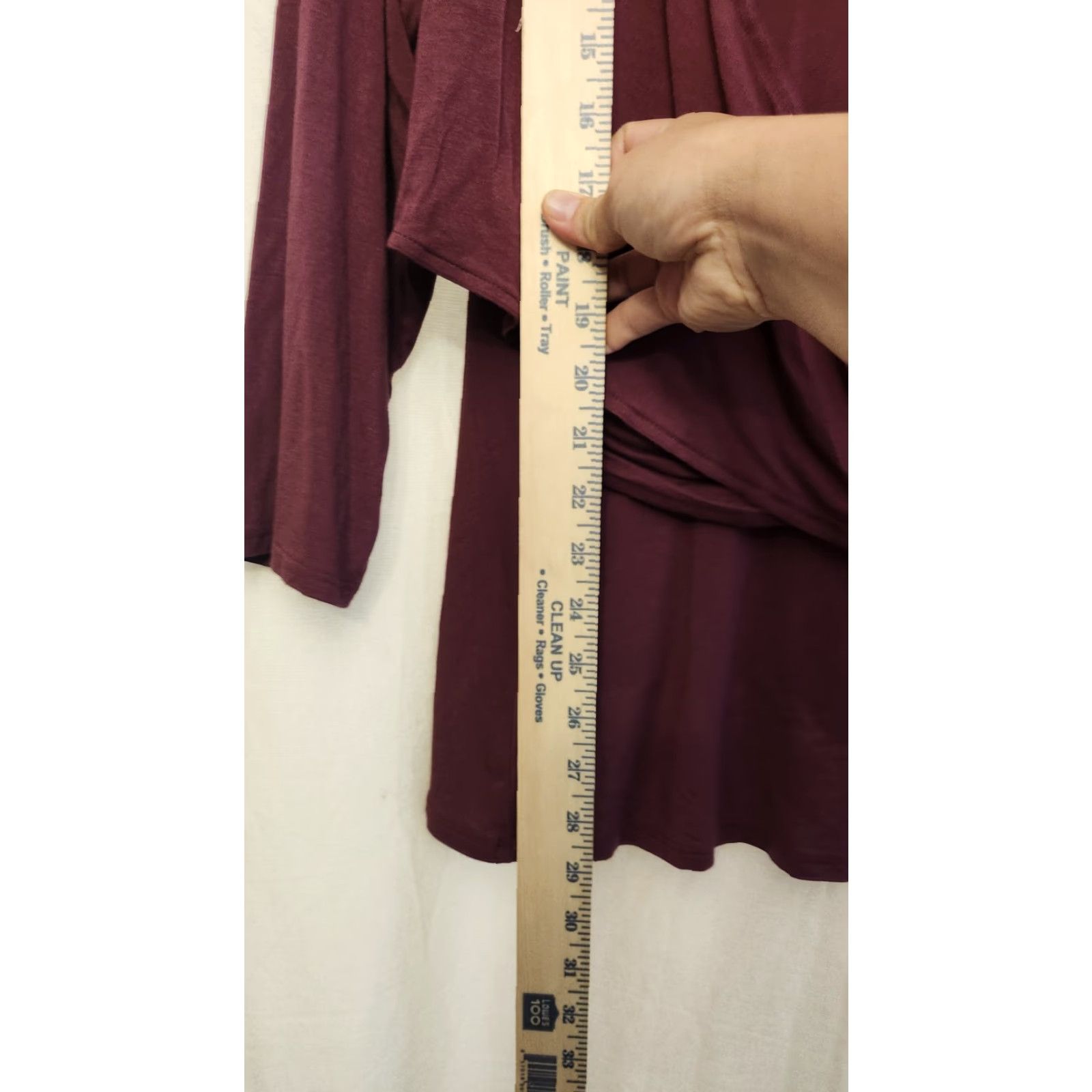 Vintage Lane Bryant Blouse Womens 18/20 Red V-Neck 3/4 Sleeve Tunic Top Adult Plus Size Size XXL / US 16-18 / IT 52-54 - 3 Thumbnail