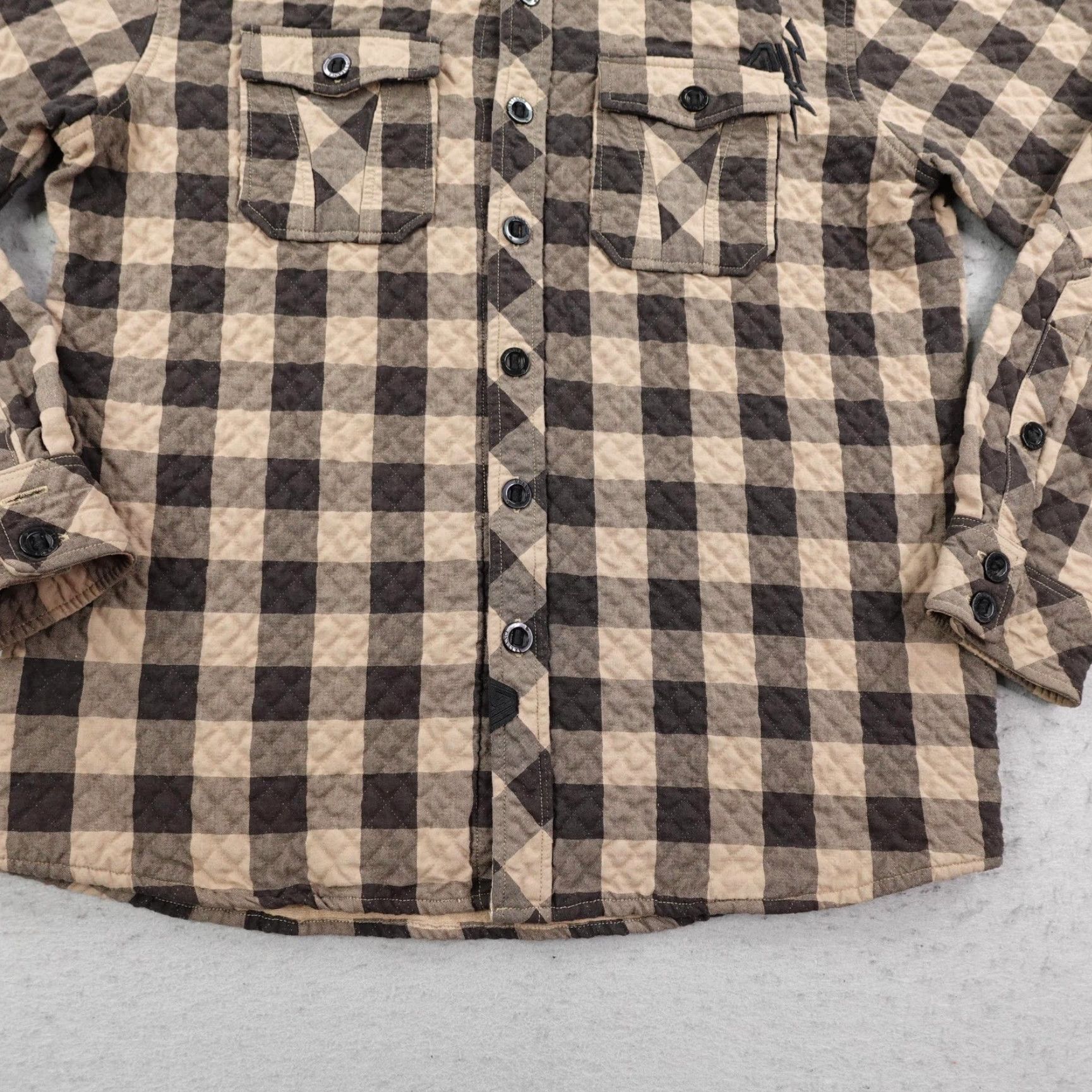 Vintage Allyance Shirt Mens Large Brown Plaid Textured Quilted Ski Snowboard Shacket Size US L / EU 52-54 / 3 - 4 Thumbnail