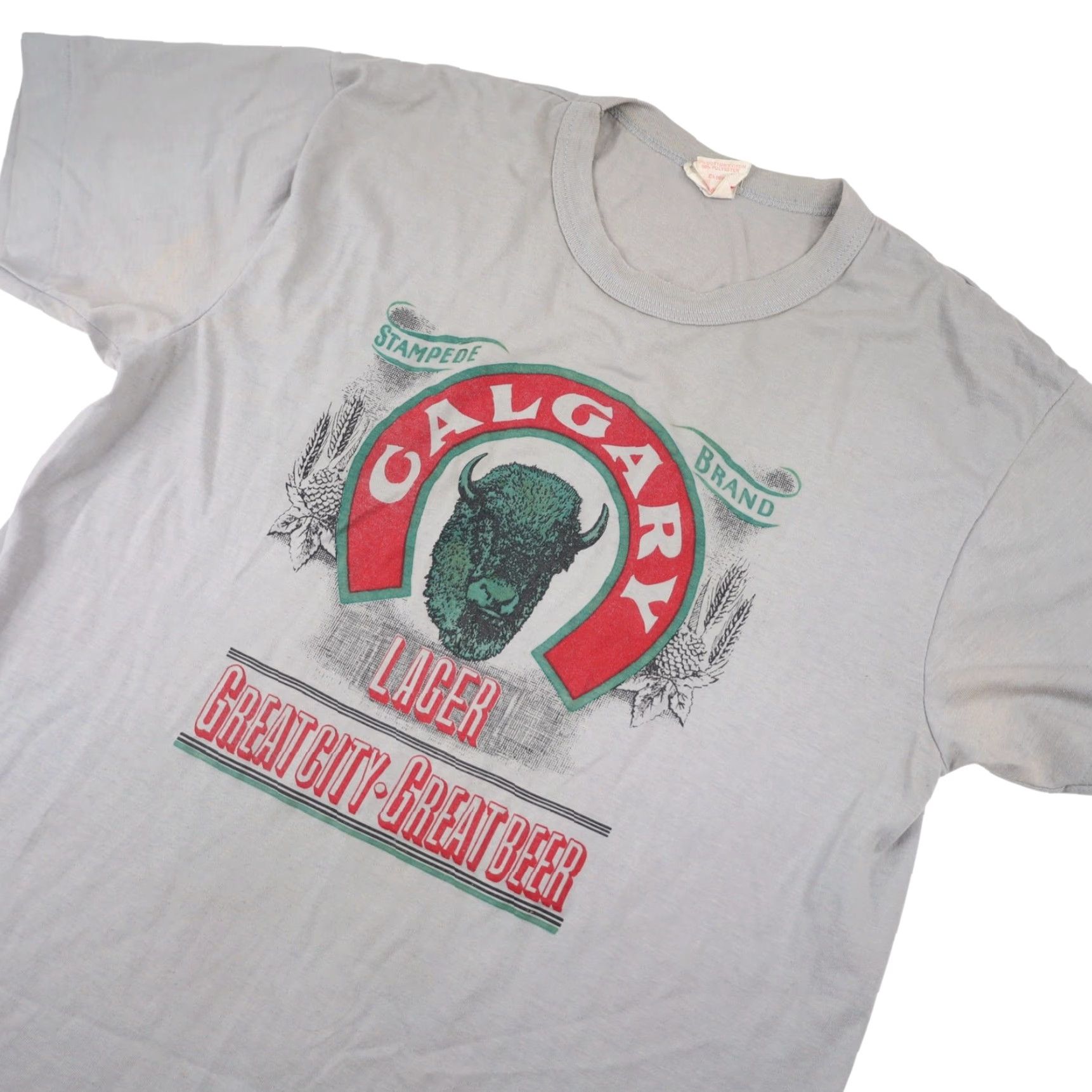 Vintage VINTAGE Calgary Lager Beer Graphic T Shirt XL Mens Gray 90s Boys? Size US XL / EU 56 / 4 - 2 Thumbnail