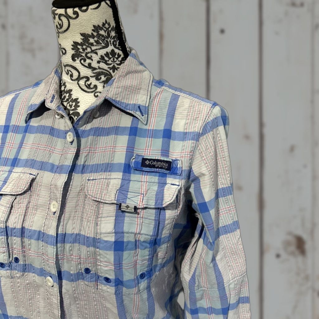 Vintage Columbia PFG Super Bahama Vented Plaid Button Down Fishing Shirt Women Sz M Size M / US 6-8 / IT 42-44 - 1 Thumbnail