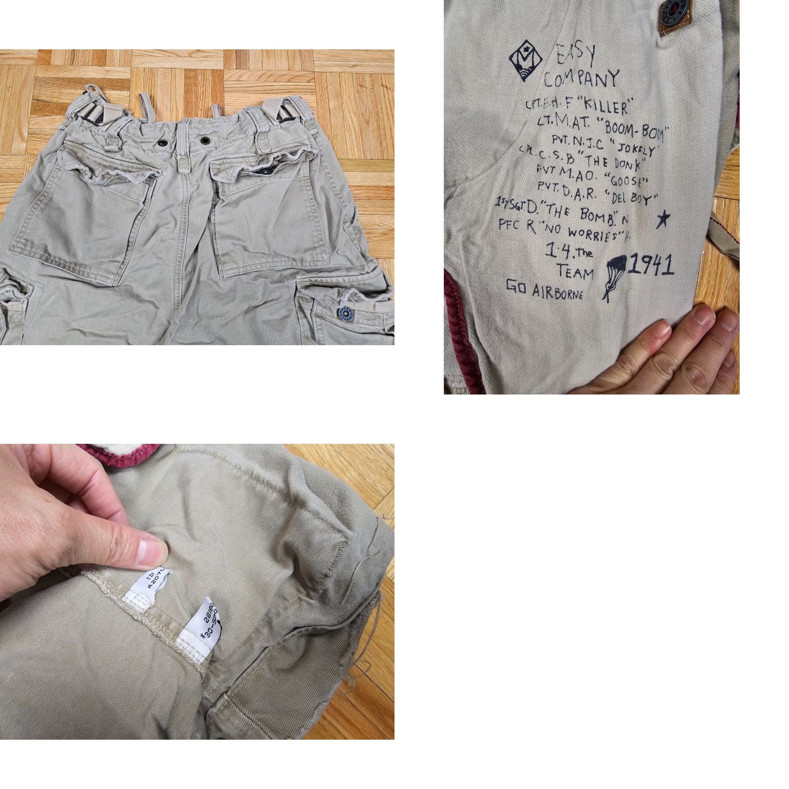 Vintage VINTAGE Ezra Abercrombie Fitch Cargo Shorts MEN'S 30 PARATROOPER MILITARY Distressed Brown Cargo PANTS Mens Size US 30 / EU 46 - 9 Thumbnail