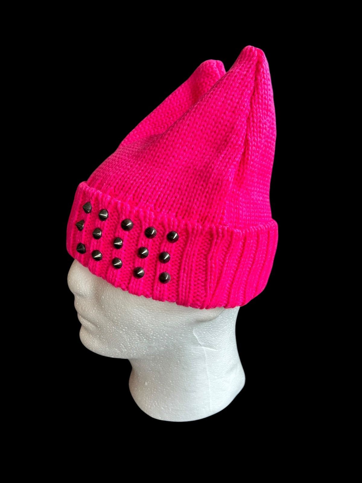 Japanese Brand × Kapital × Vintage Devil Horn Punk Studed knitted Beanie Hats Rare ☠️☠️ Size ONE SIZE - 3 Thumbnail