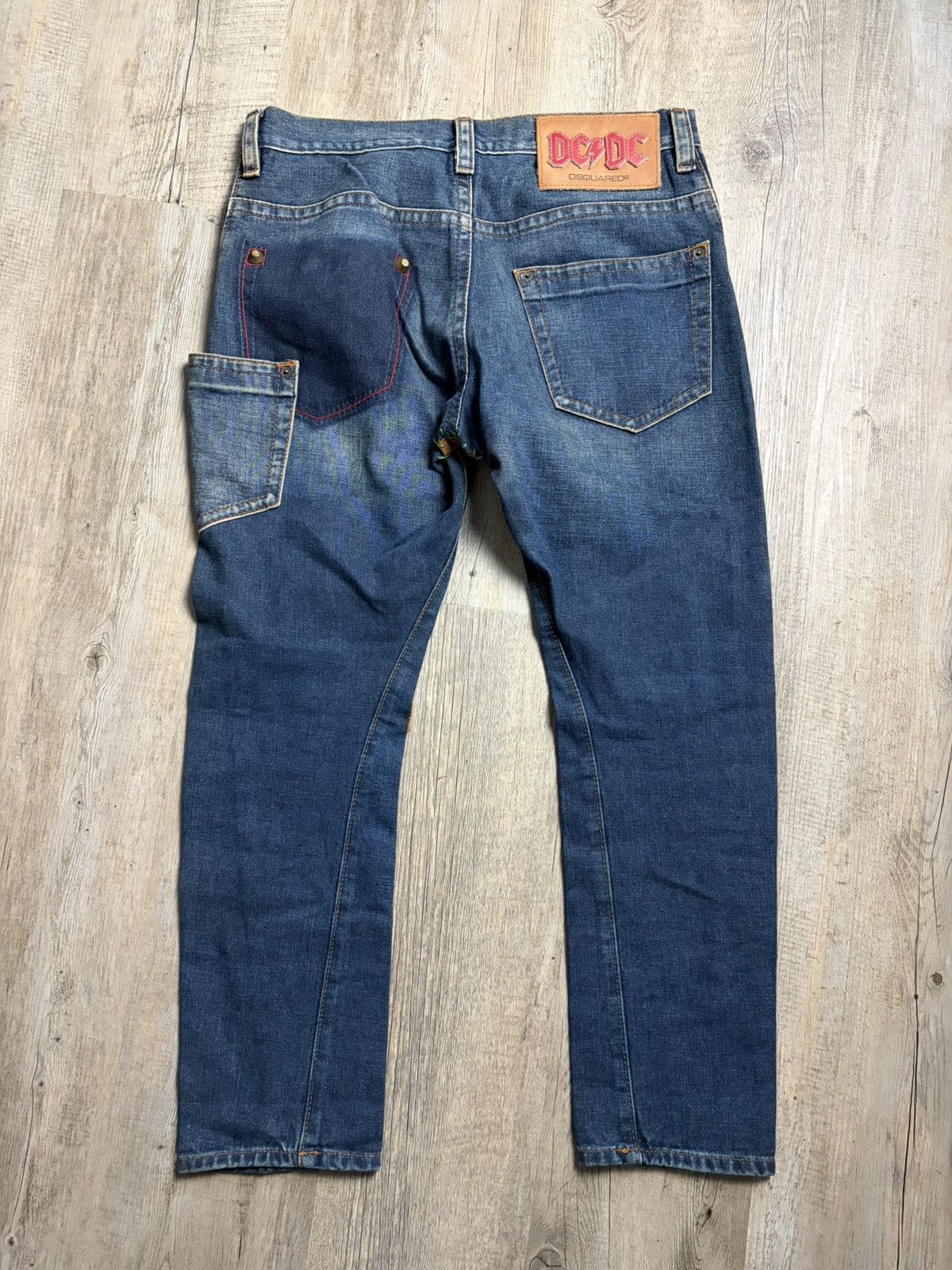 Dsquared2 Iconic Ranger “Antifit” Leather Patch Denim Pants Size US 30 / EU 46 - 2 Thumbnail
