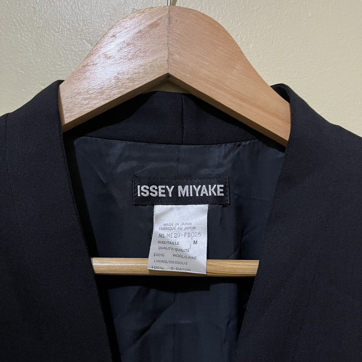 Issey Miyake 90s ISSEY MIYAKE - NO COLLAR KIMONO TYPE WOOL BLAZER Size 40R - 2 Thumbnail