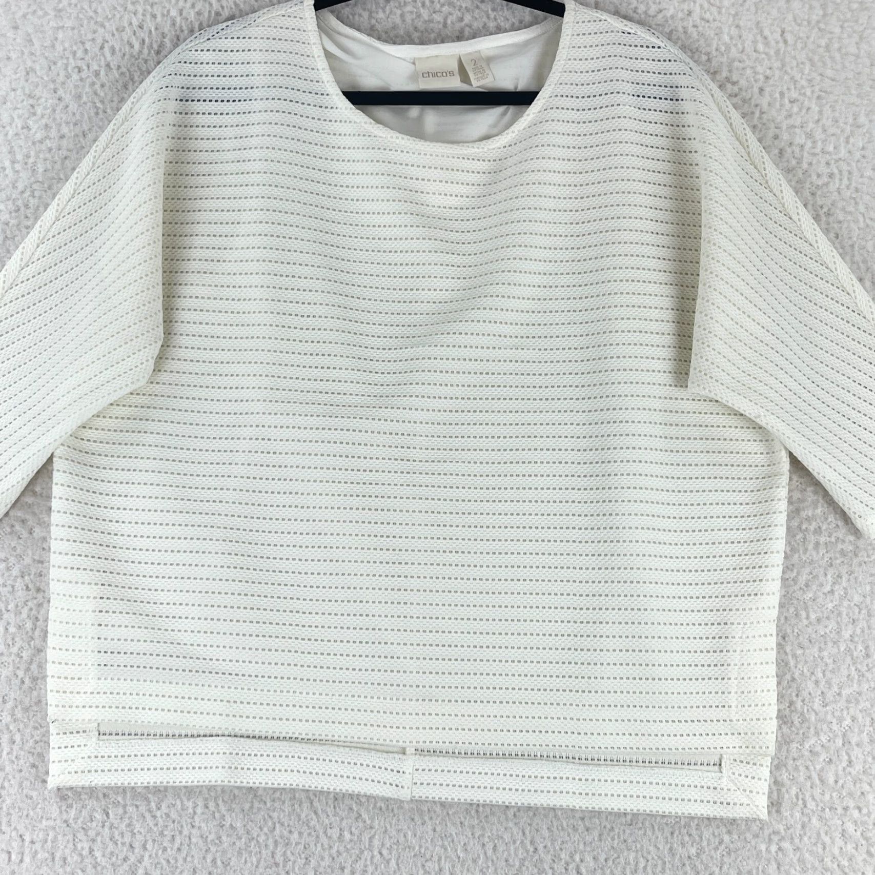Vintage Chico's Shirt Womens Large White Dolman Sleeve Pullover Lined Casual Size L / US 10 / IT 46 - 5 Thumbnail