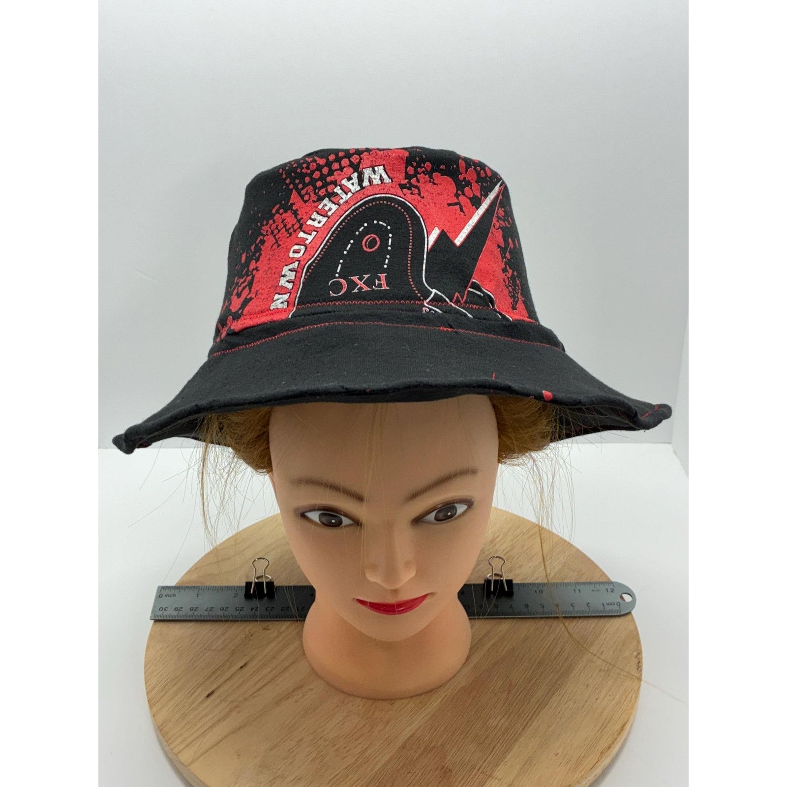 Other Upcycled Bucket Hat – Large (23") – Red & Black Graphic Size ONE SIZE - 1 Thumbnail