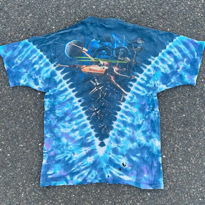 Vintage Vintage Star Wars liquid blue 90s tie dye movie t shirt