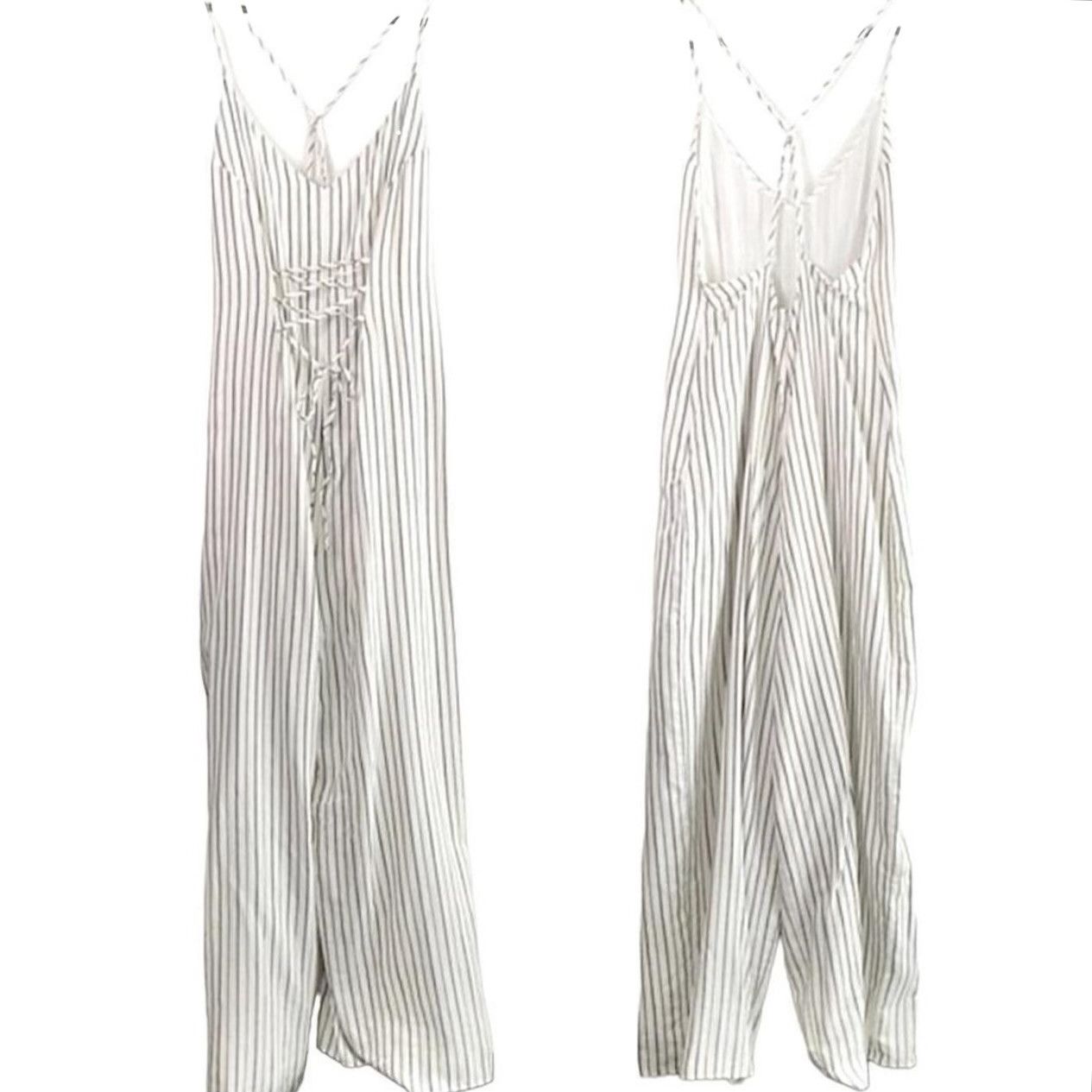 J Brand New J Brand Lace Up Low Back Wide Leg Cropped Jumpsuit Large Size 32" / US 10 / IT 46 - 2 Thumbnail