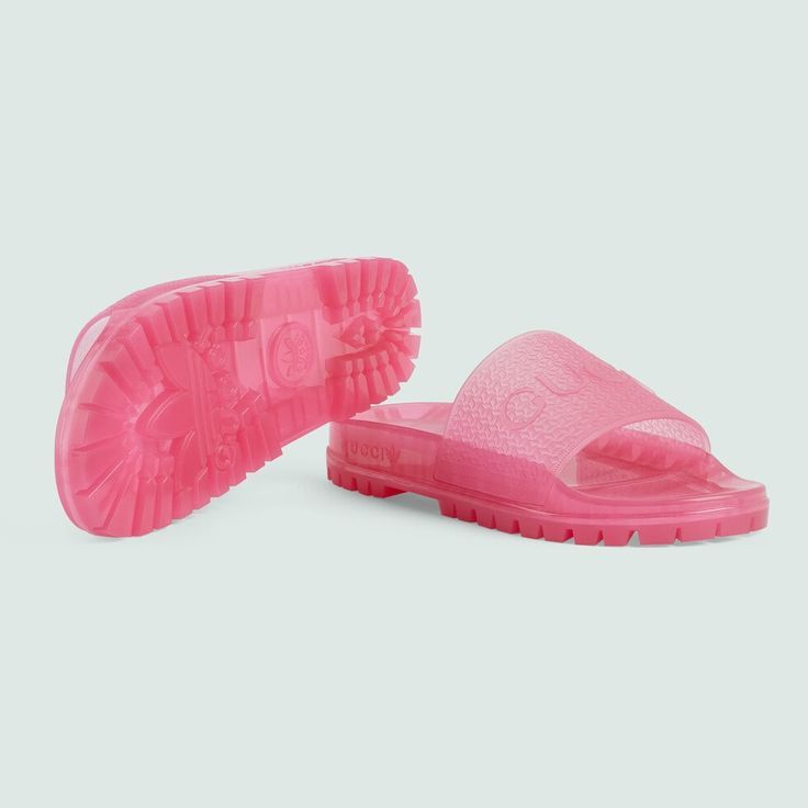 image of Gucci&adidas Womens Rubber Slide Sandals In Pink (Size 12)