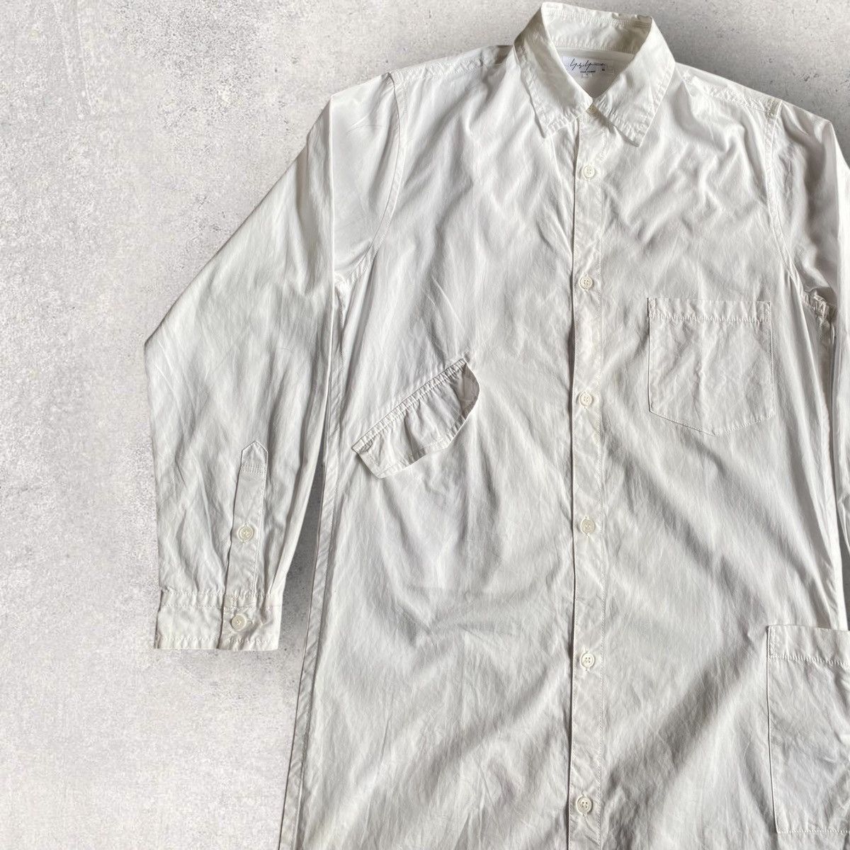 Yohji Yamamoto SS19 Long Shirt With Pockets Size US S / EU 44-46 / 1 - 2 Thumbnail